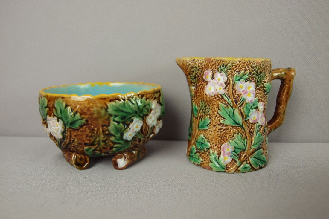 GEORGE JONES rustic cream and sugar: GEORGE JONES rustic cream and sugar