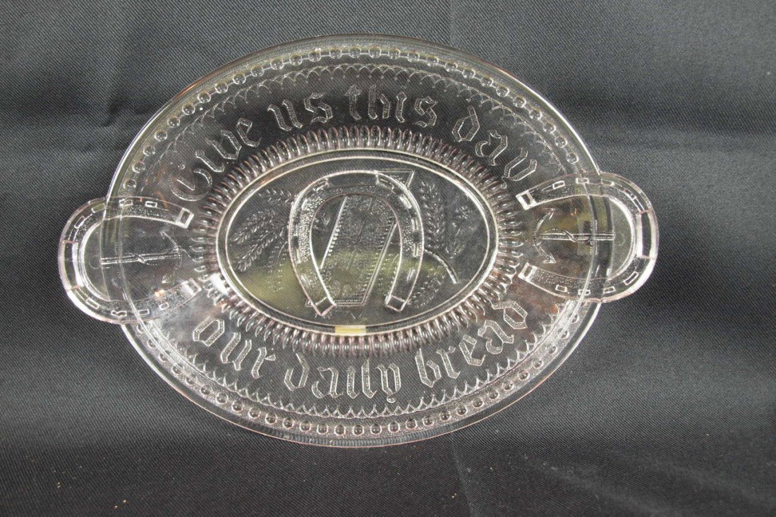 EAPG "Good Luck" bread tray, 13"