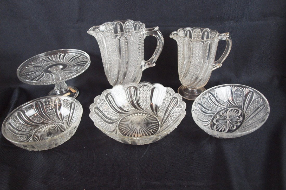 EAPG "Indiana Feather" group - water pitcher, milk
