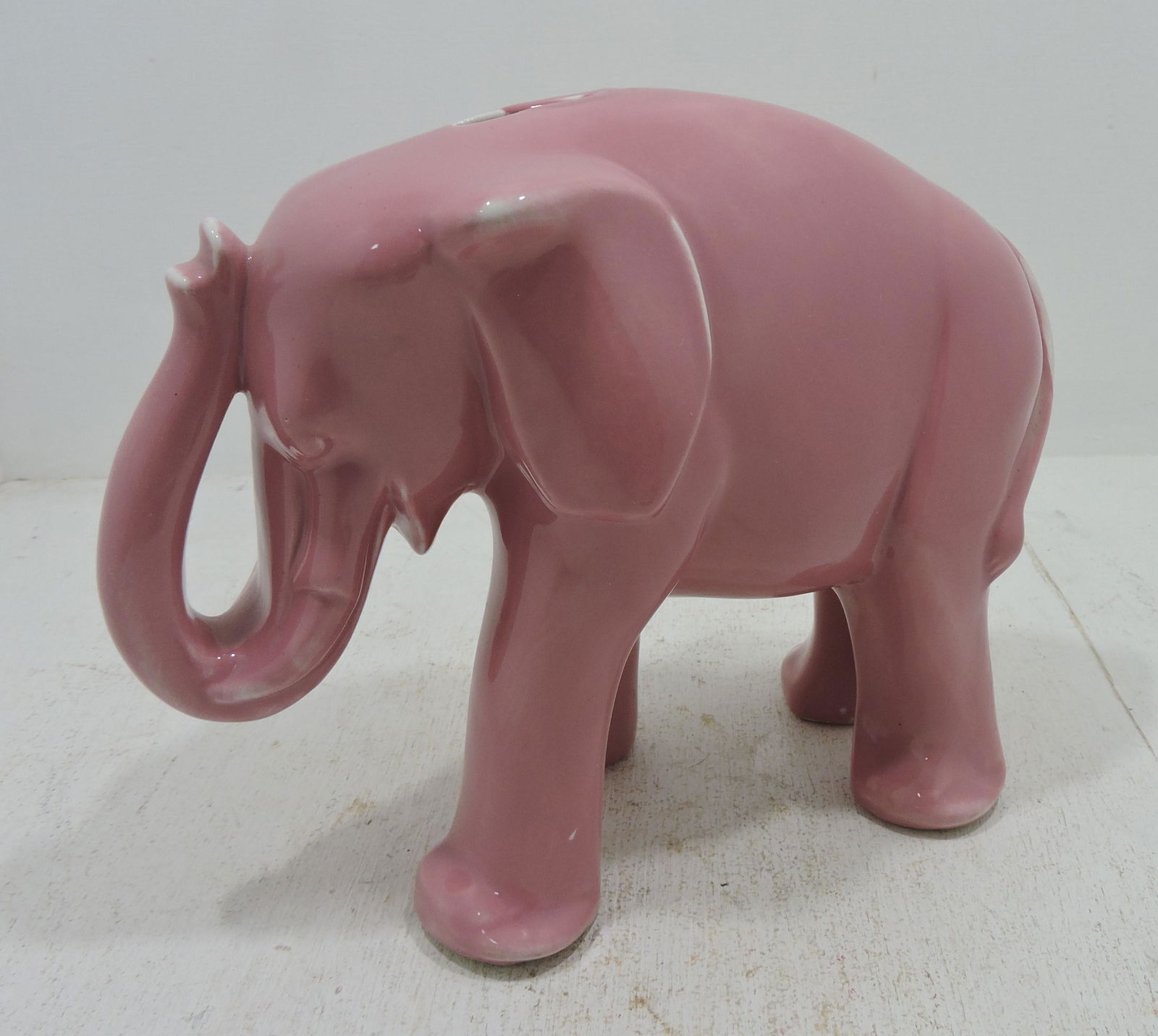 Hall China elephant bank, pink orchid (1 of 1)