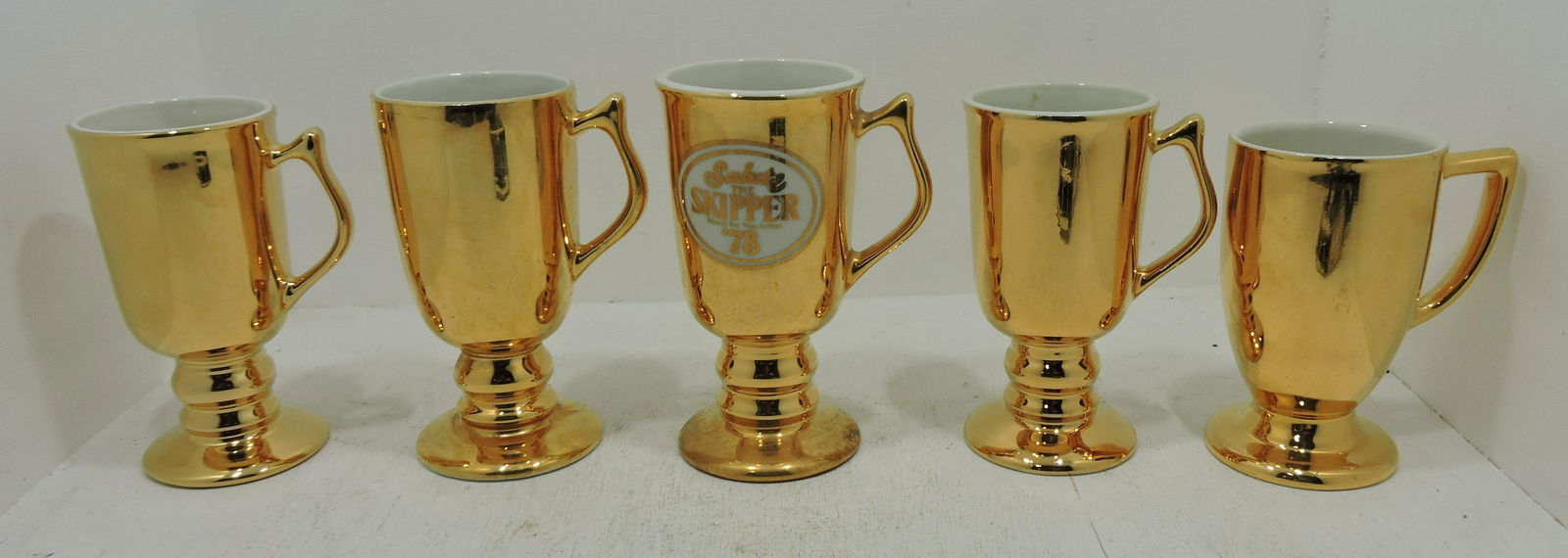 Hall China Golden Glo lot of 5 pedestal mugs (1 of 1)