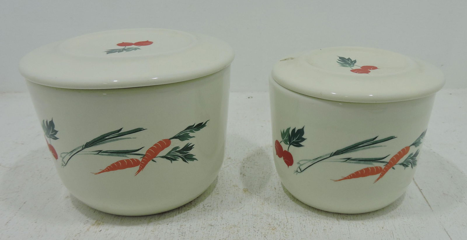 Hall China lot of 2 covered jars with (1 of 1)