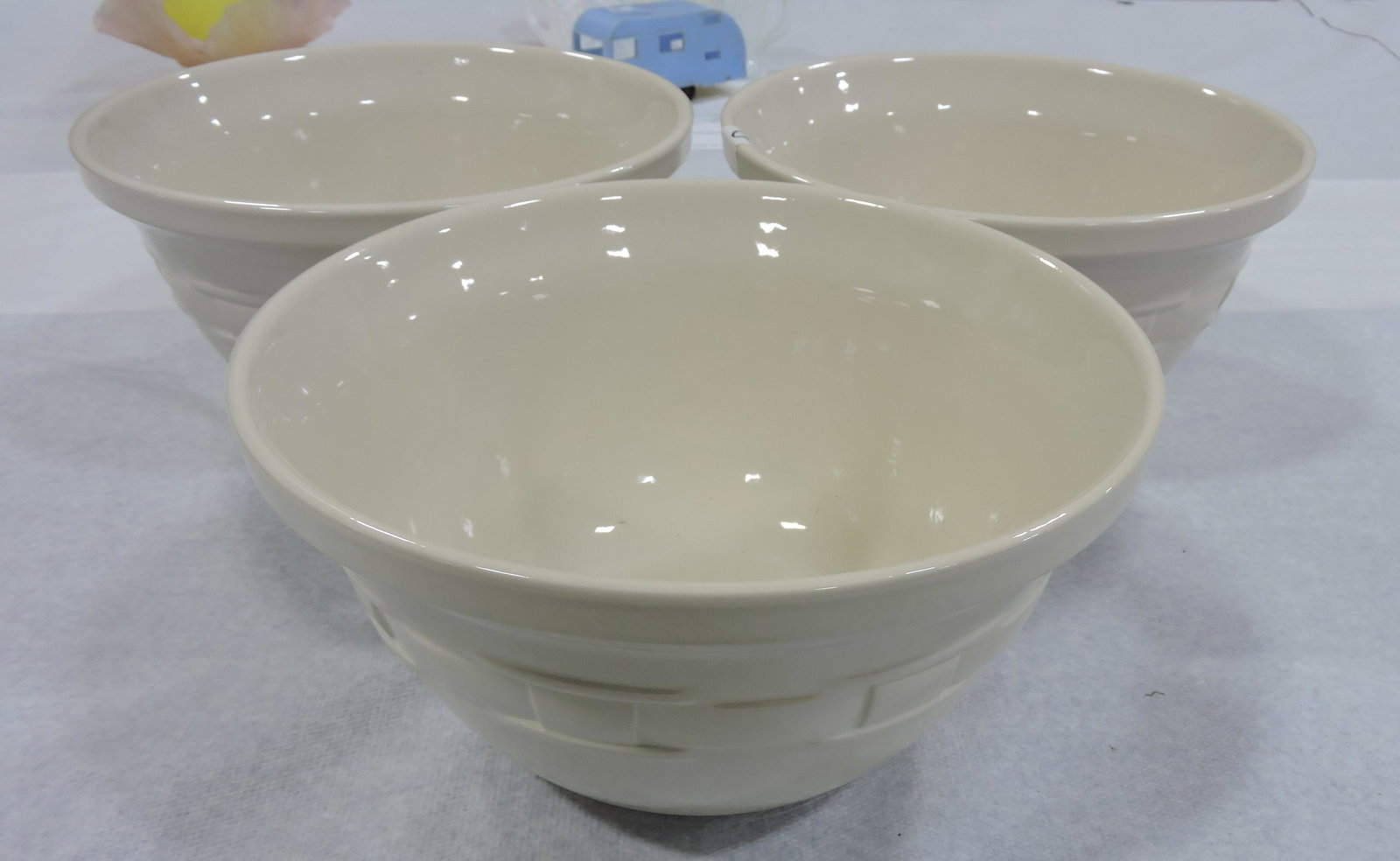 Hall China Longaberger lot of 3 - 10 1/2": mixing bowls