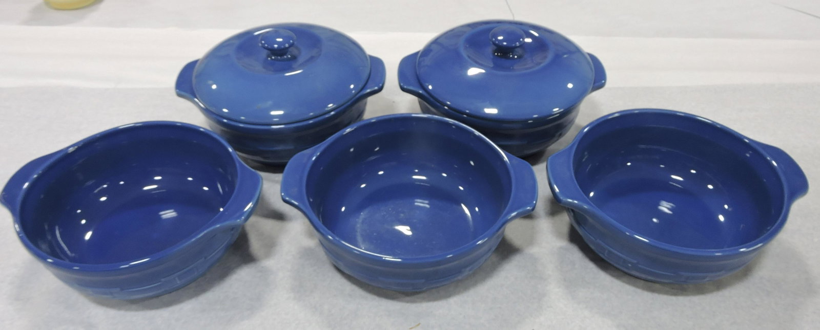 Hall China Longaberger cornflower blue lot of: 5 casseroles, 2 with lids