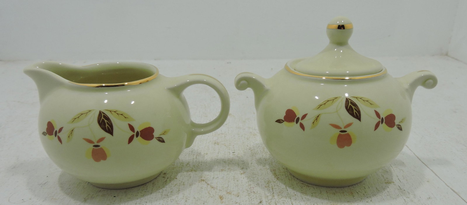 Hall China Autumn Leaf cream & sugar, 2011: NALCC