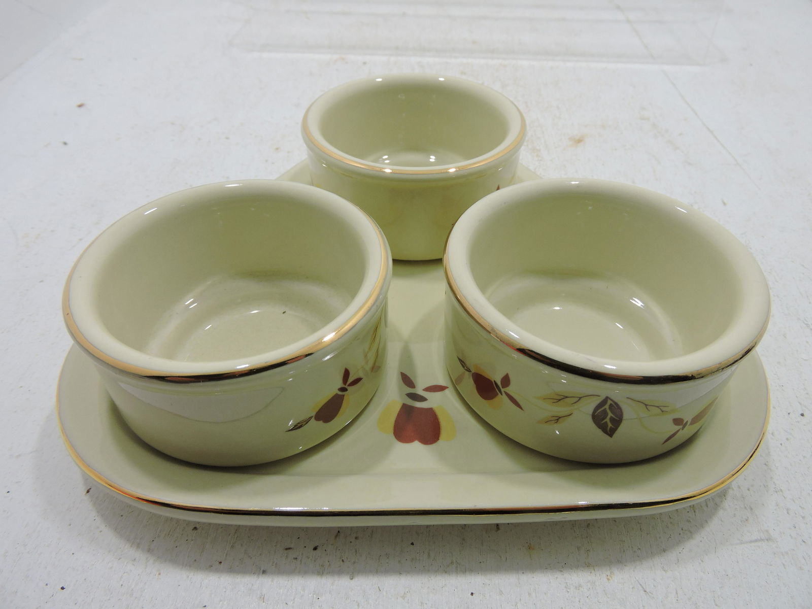 Hall China Autumn Leaf 4 pc condiment set, (1 of 1)