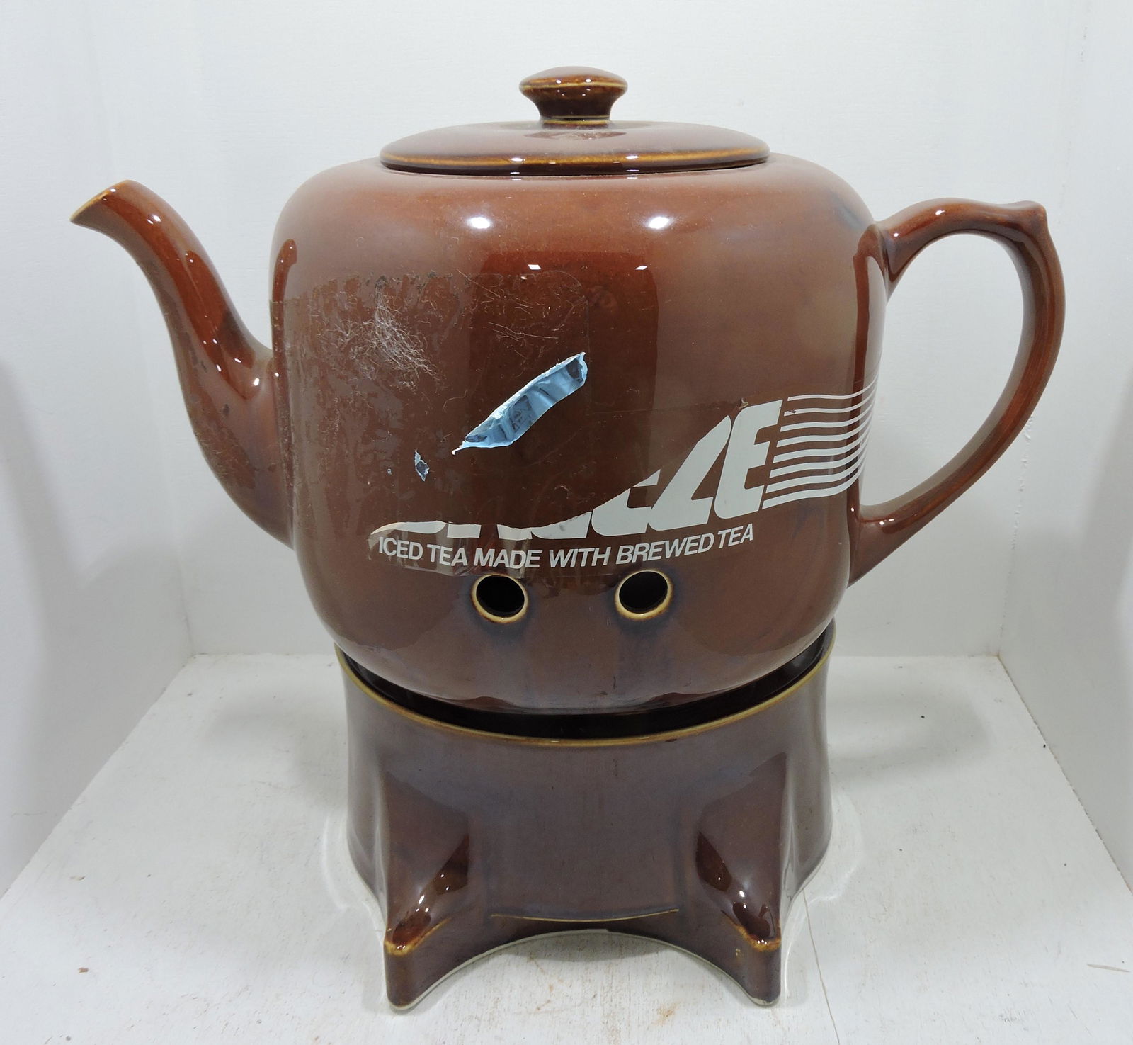 Hall China tea dispenser with stand (1 of 1)