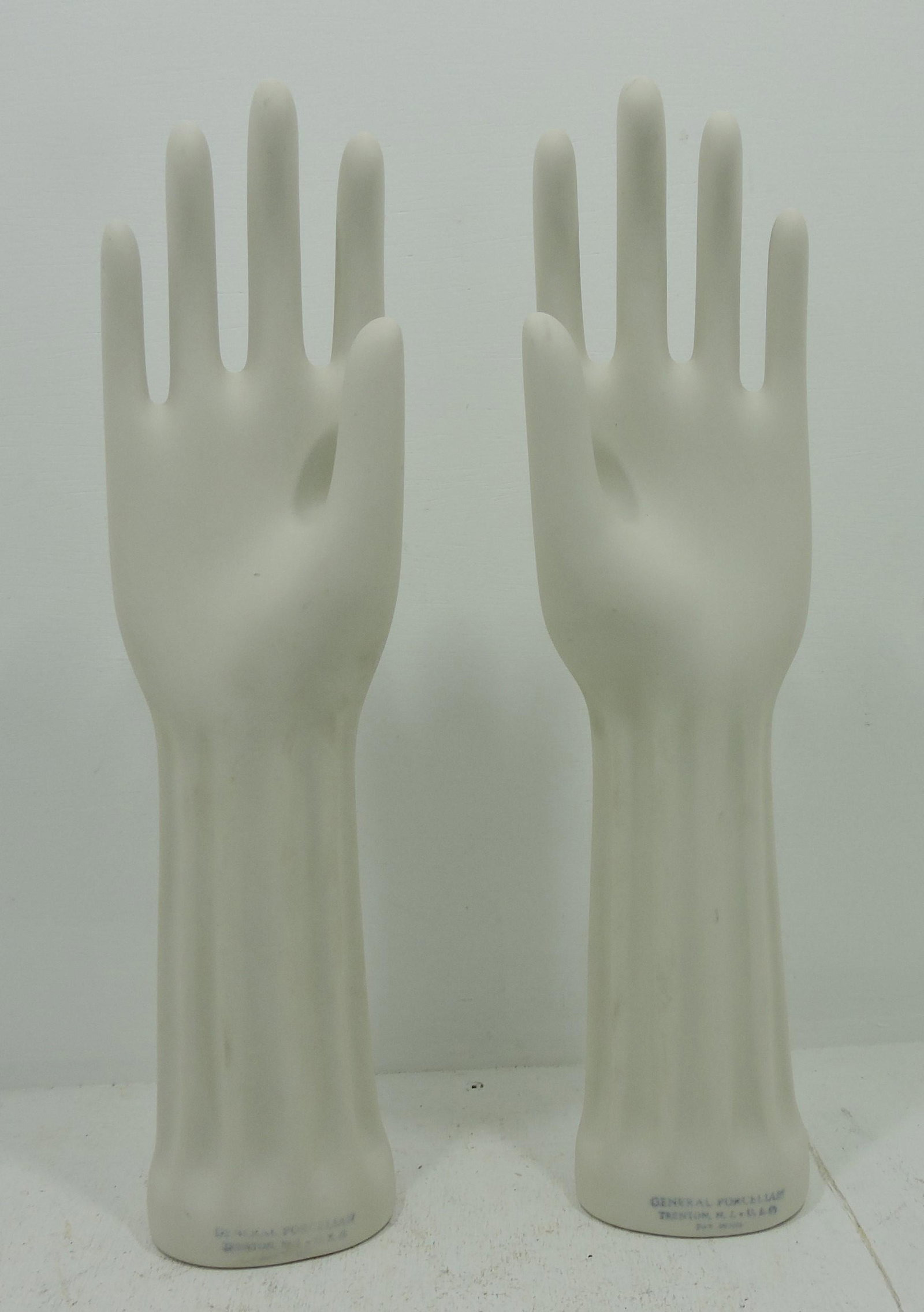 General Porcelain Trenton NJ pair of glove: molds, 14 1/2"