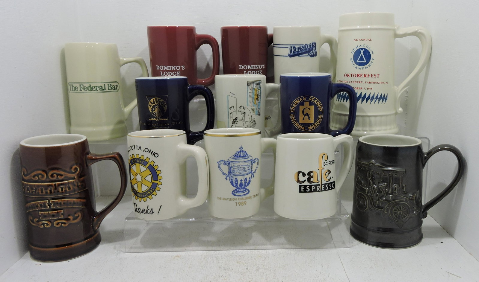 Hall China lot of 13 mugs: .