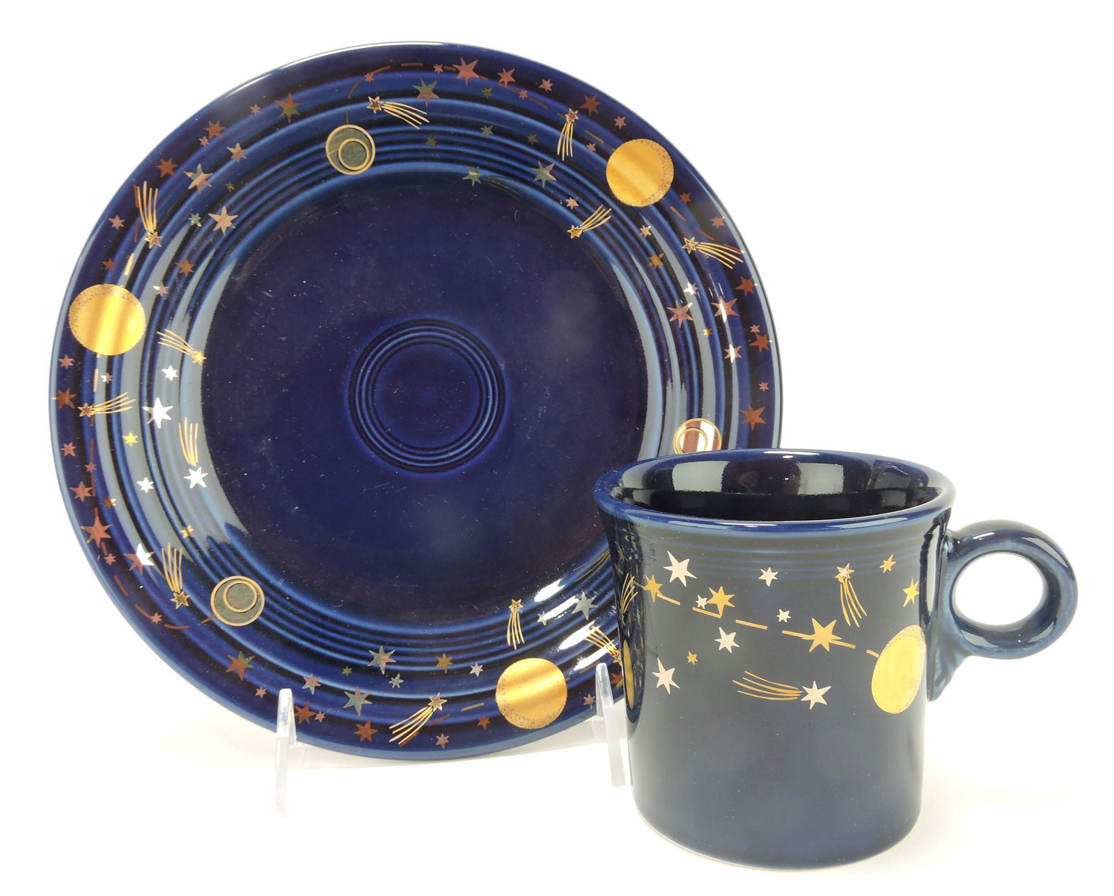 Fiesta Post 86 cobalt Galaxy 9" plate & (1 of 1)