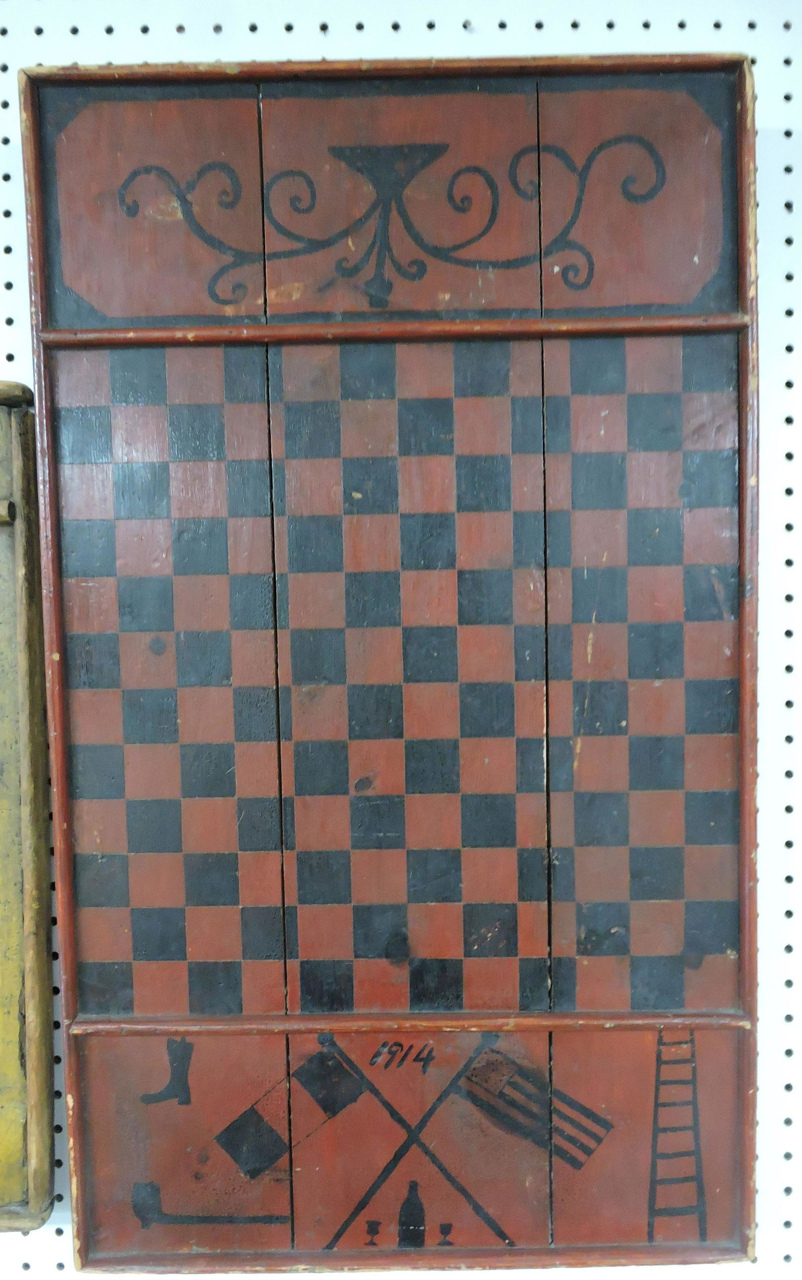 Early primitive game board with (1 of 3)