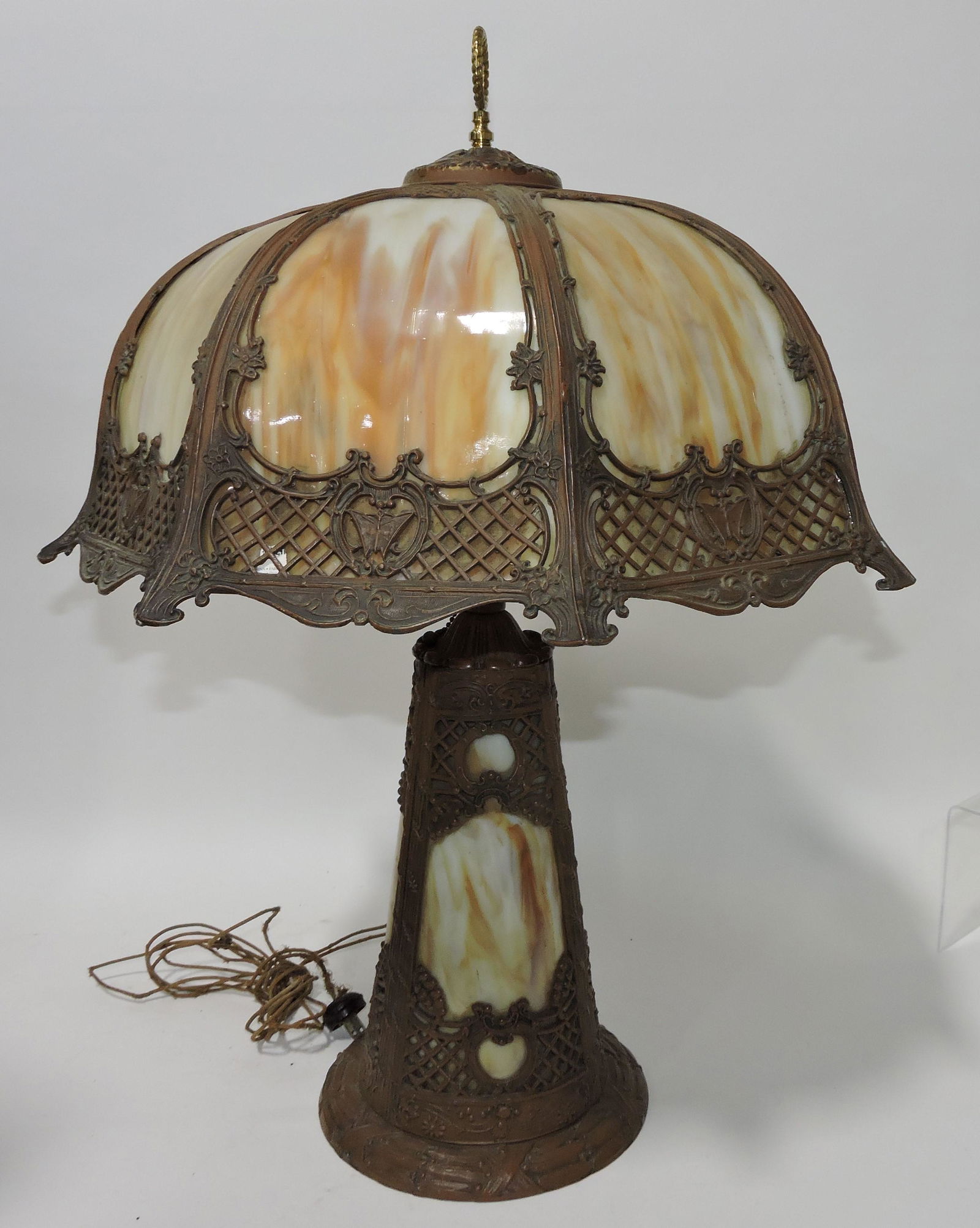 Panel glass table lamp with lighted (1 of 1)