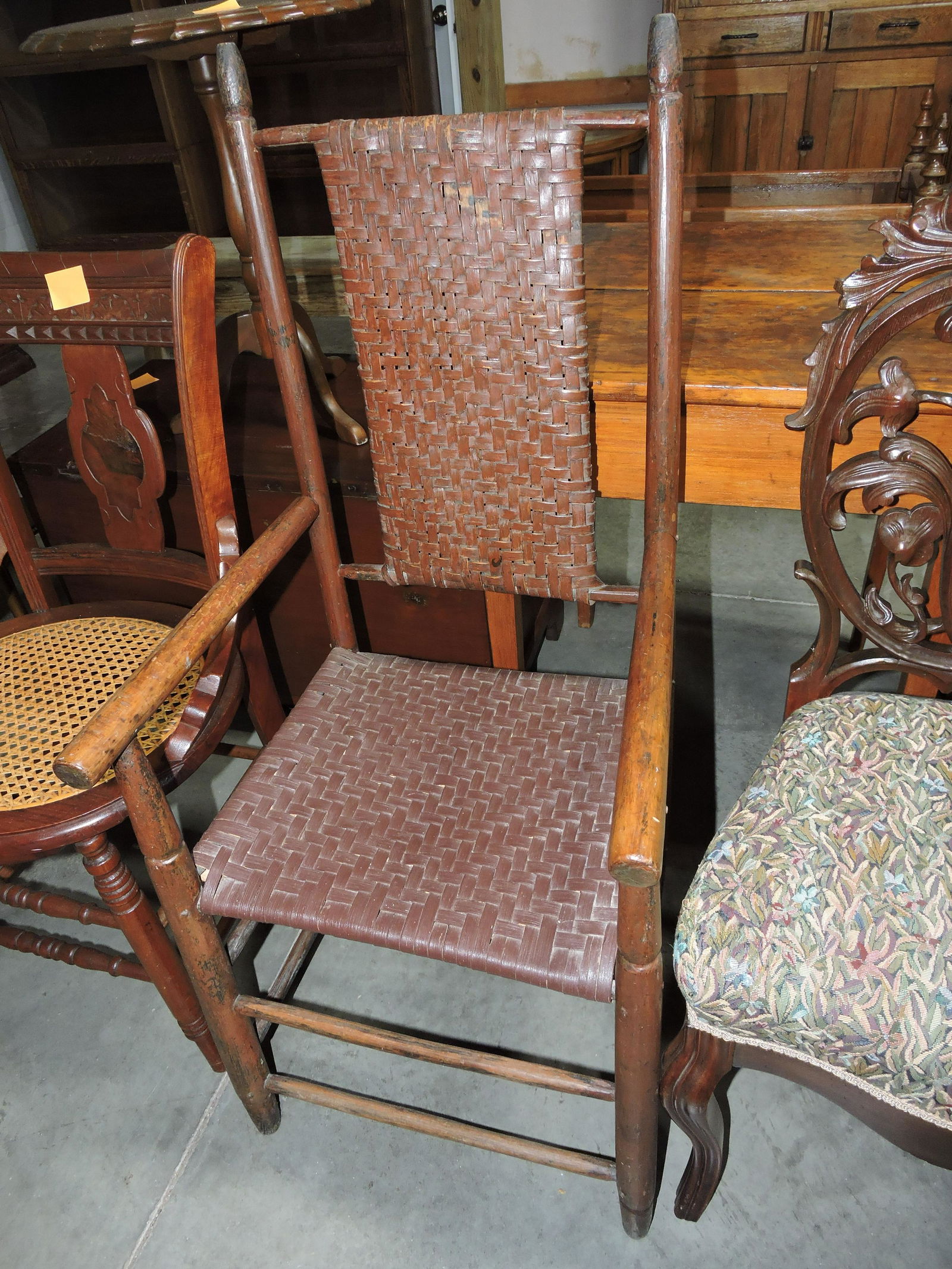 Shaker armchair with rush back and (1 of 1)