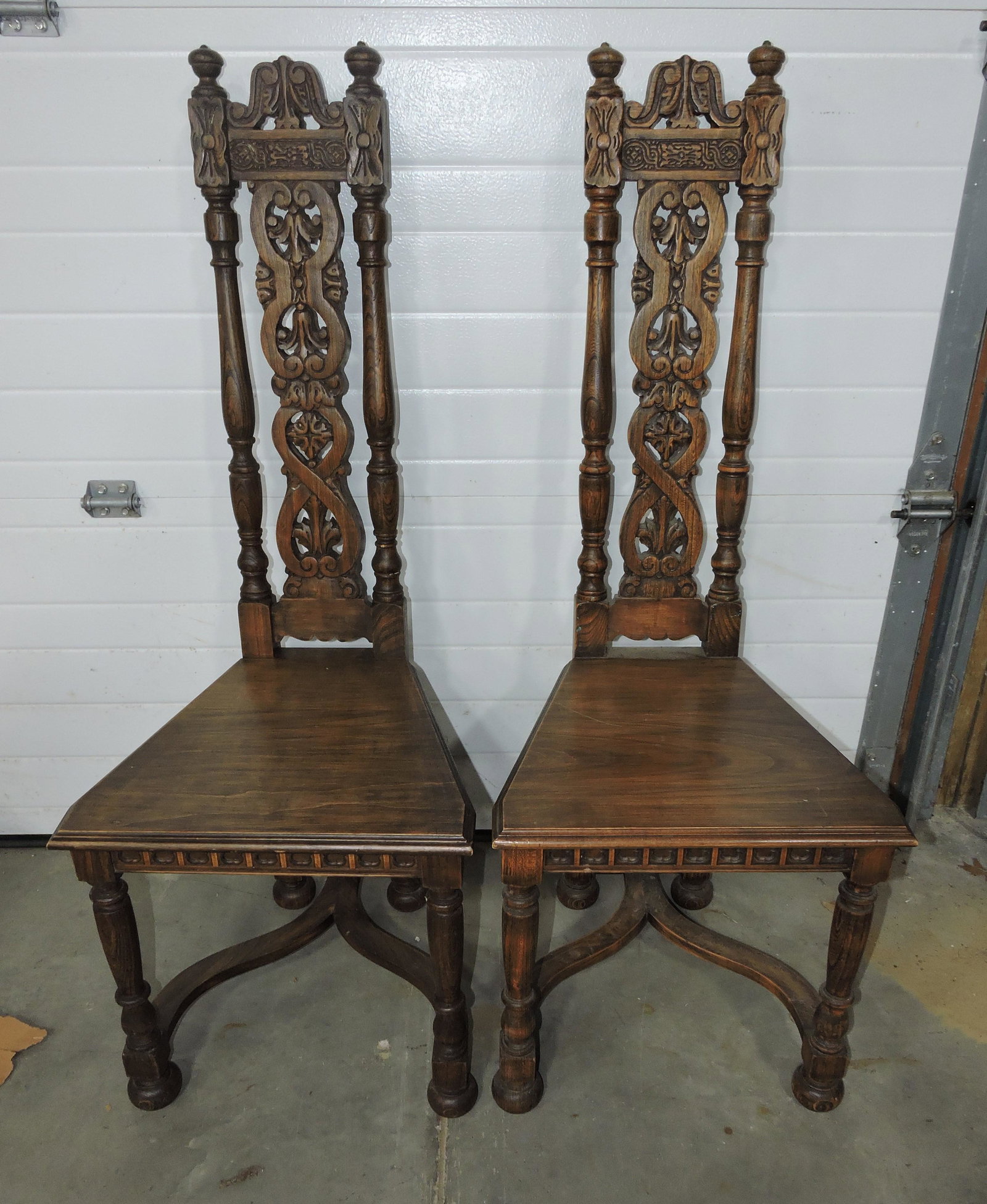 Pair of Norwegian carved chairs (1 of 1)