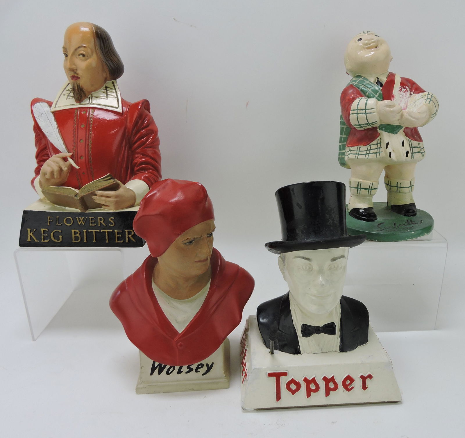 Chalkware lot of 4 advertising statues: (1 of 1)