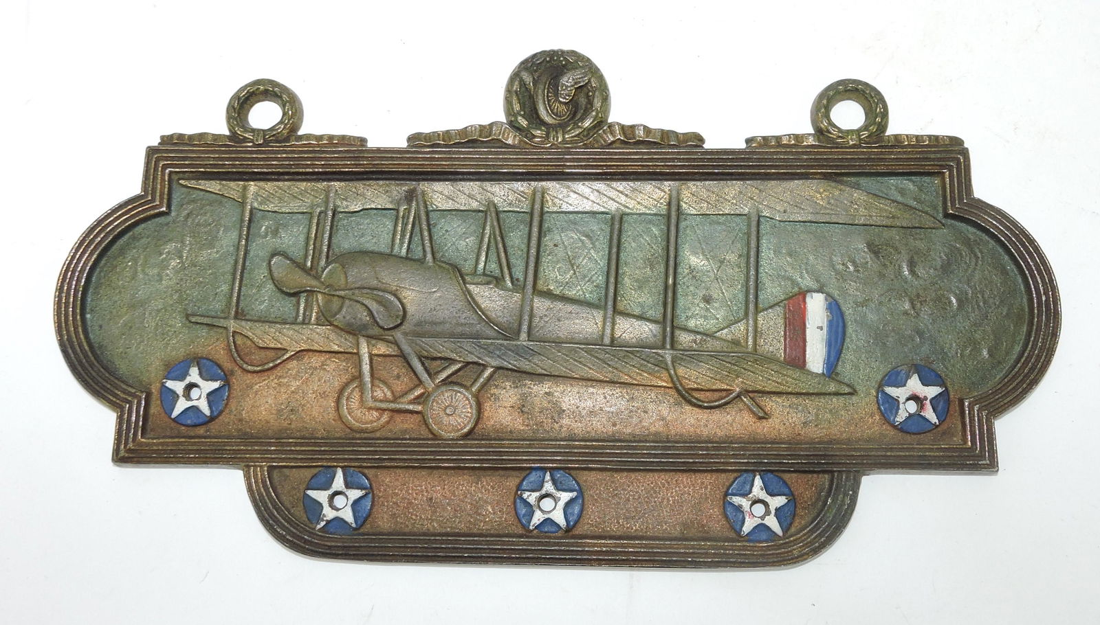 Cast iron plaque with airplane, (1 of 1)
