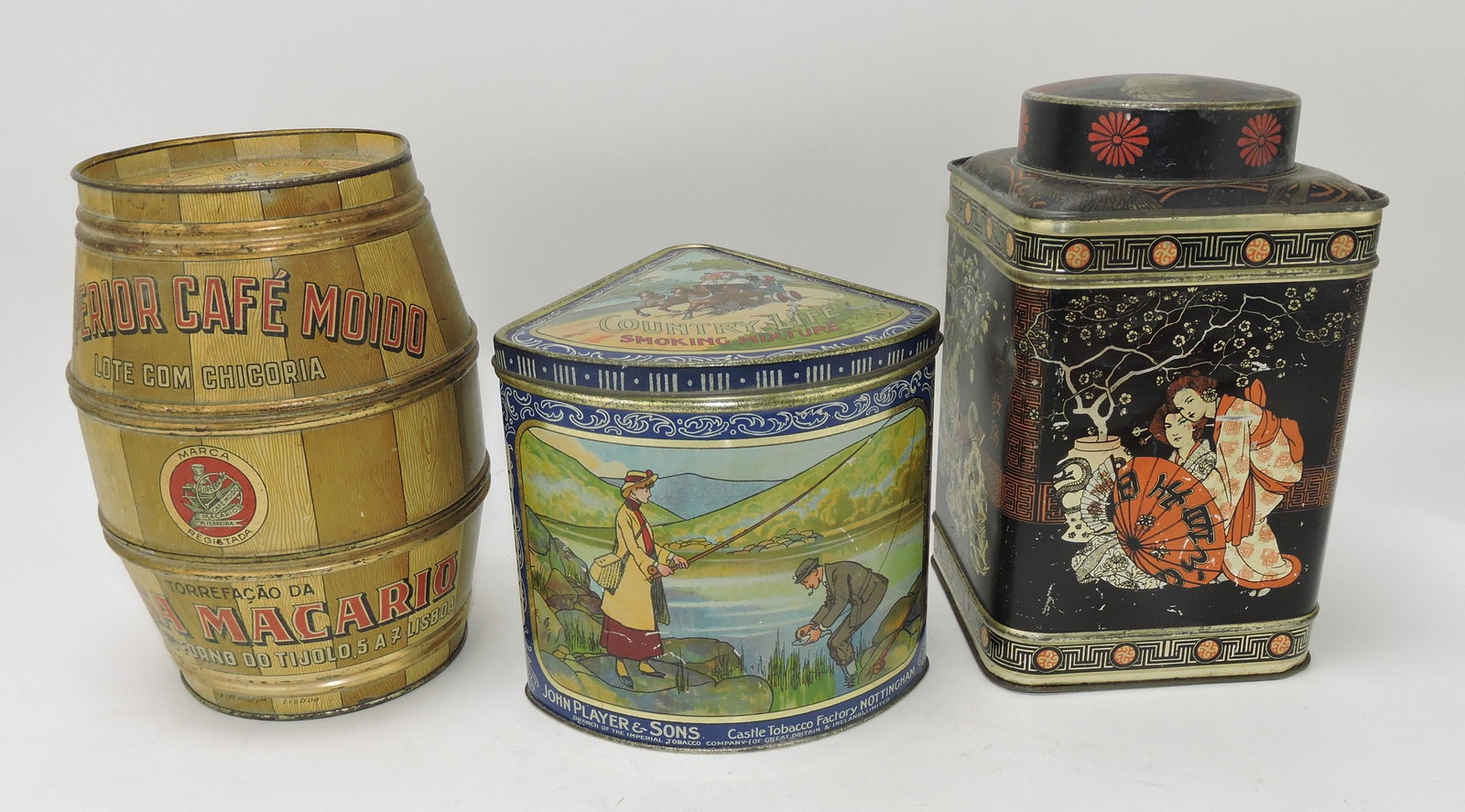 Lot of 3 tins: barrel tin, John Player & (1 of 1)