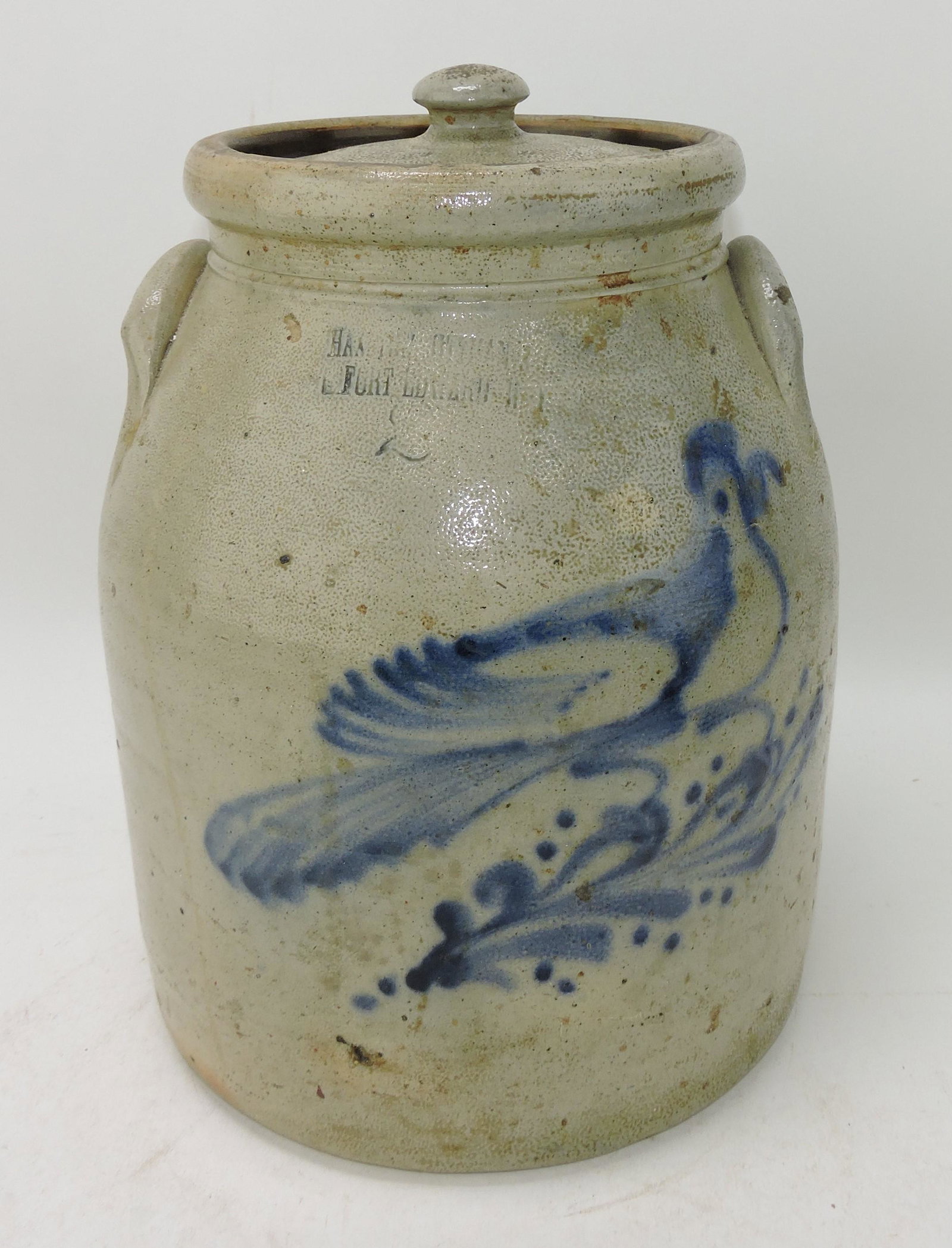 Salt glaze 2 gallon stoneware covered (1 of 4)