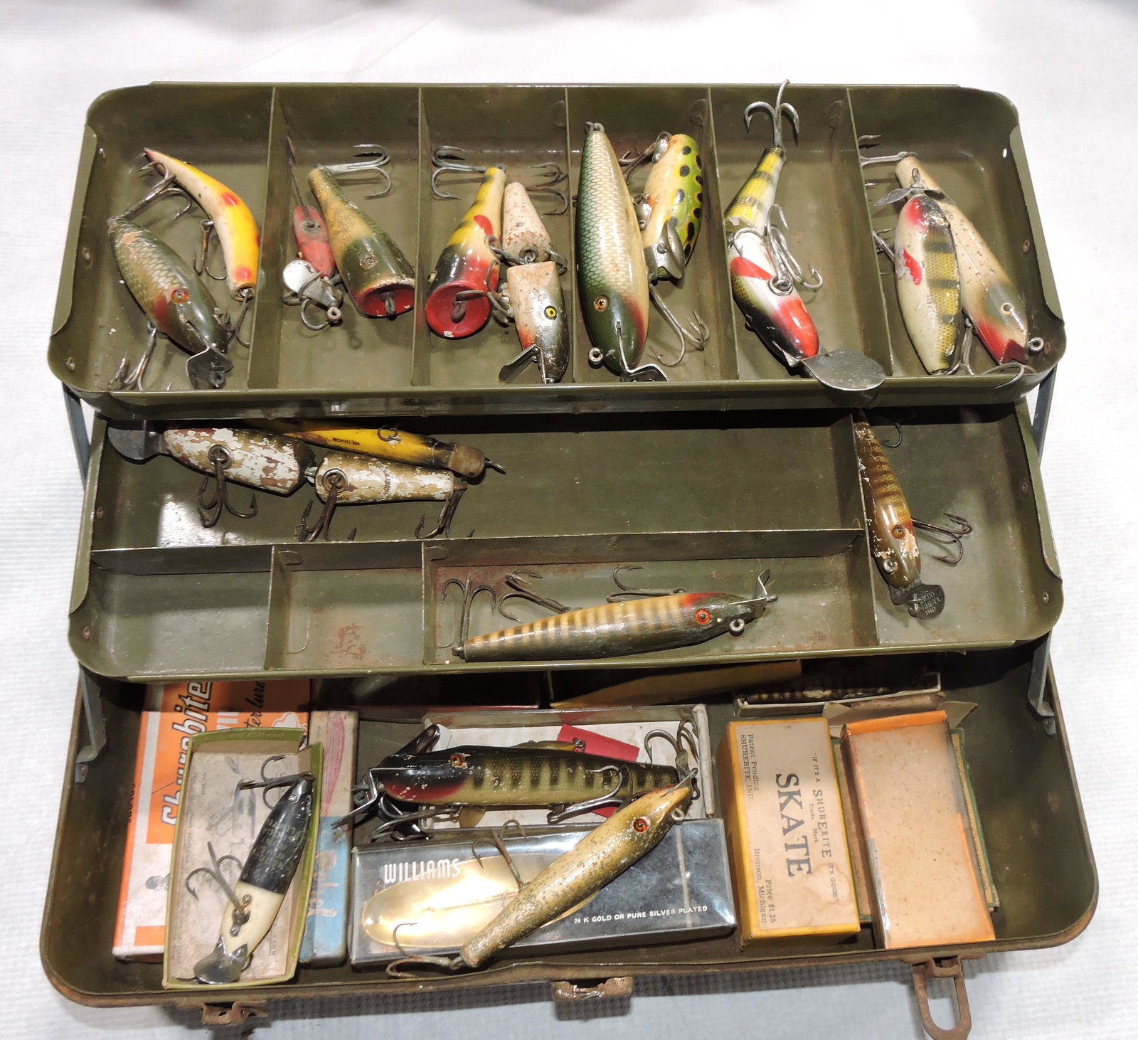 Tackle box with assorted fishing lures (1 of 1)