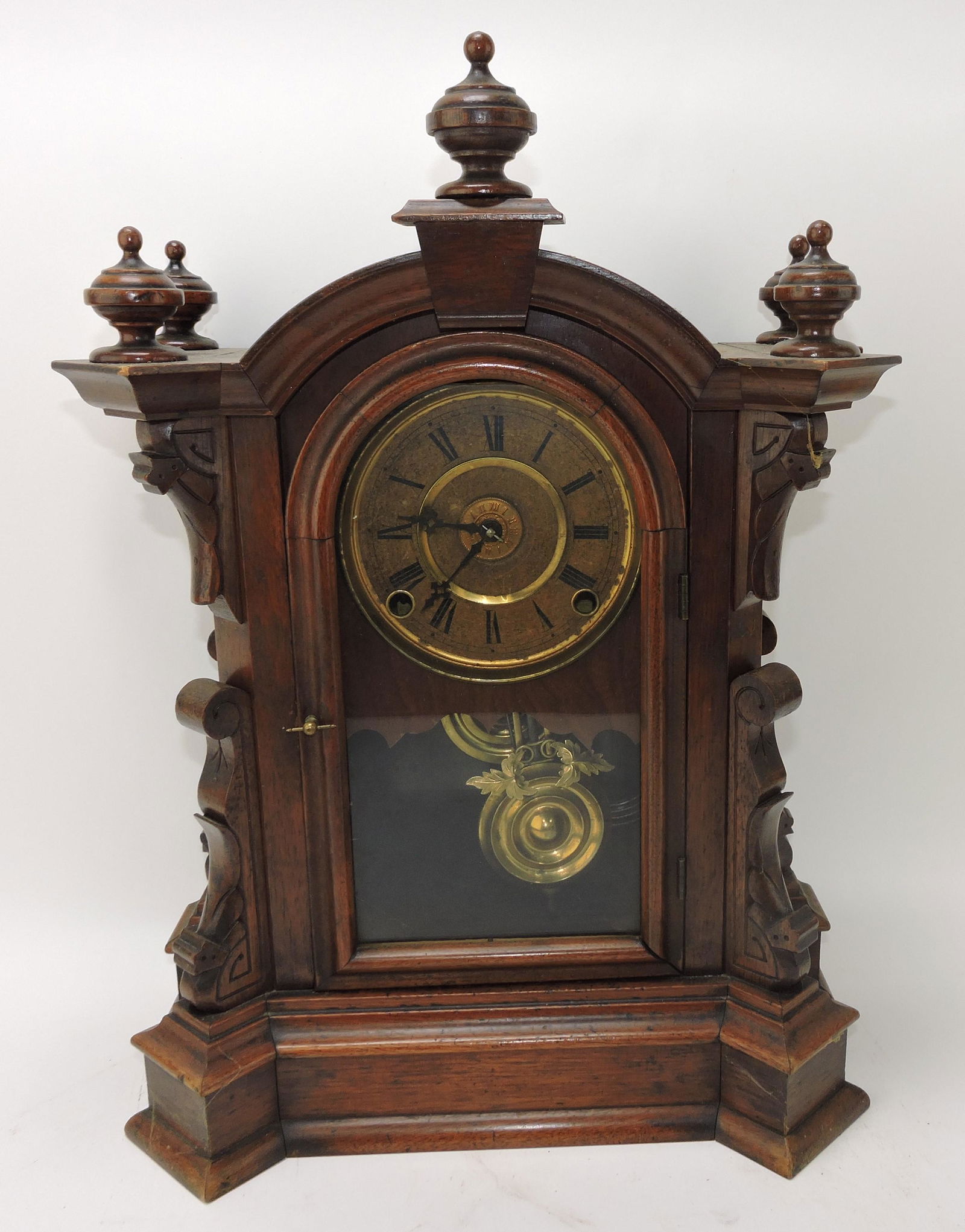 Walnut shelf clock, 19" (1 of 1)