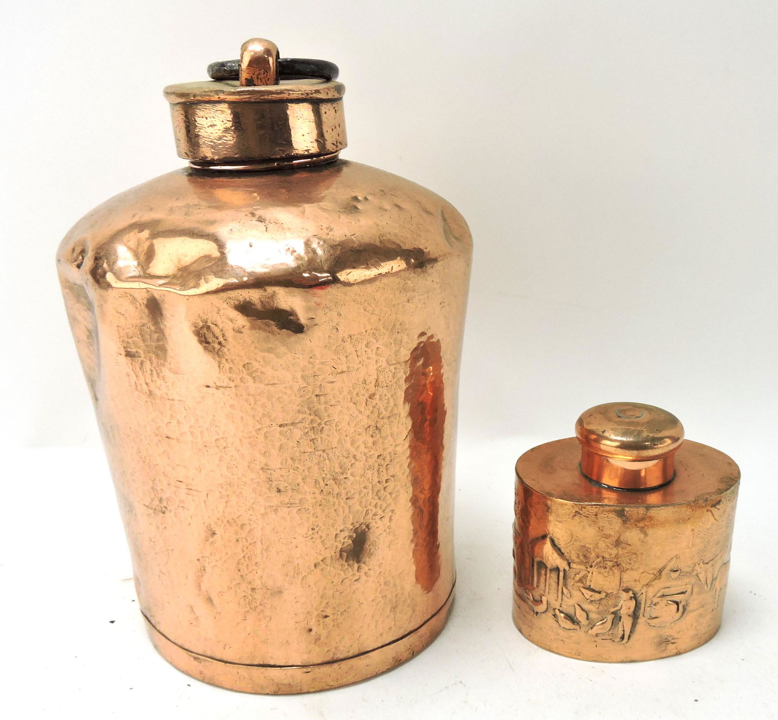 Hammered copper jar with screw on (1 of 3)