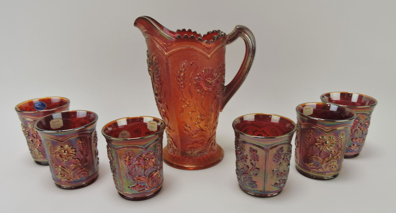 Imperial red carnival glass water pitcher (1 of 1)