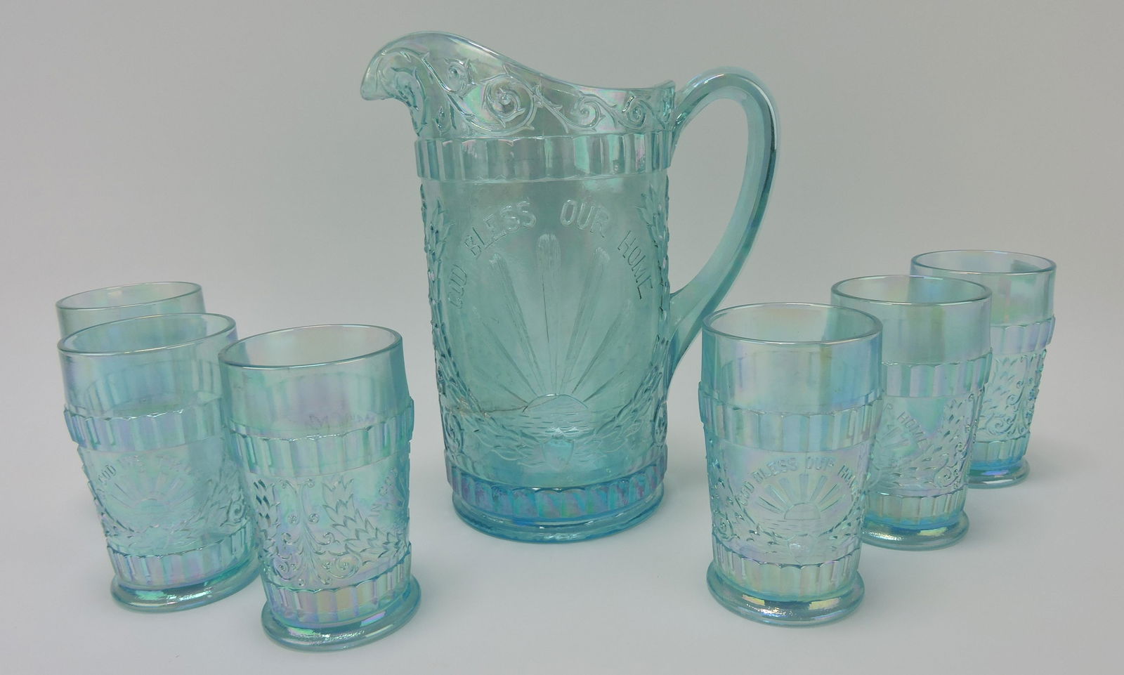 L.G. Wright ice blue carnival glass (1 of 1)