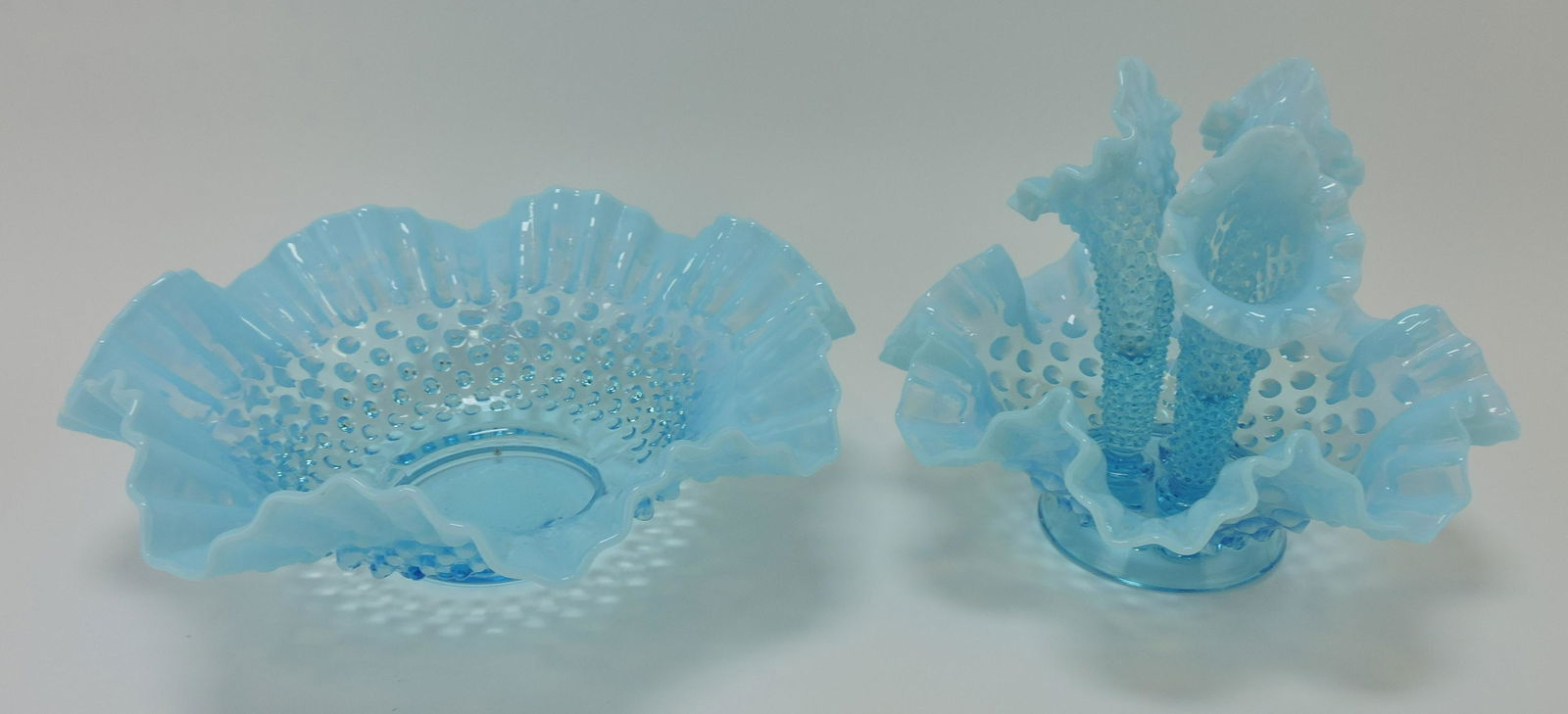 Fenton blue opalescent hobnail 11" (1 of 1)