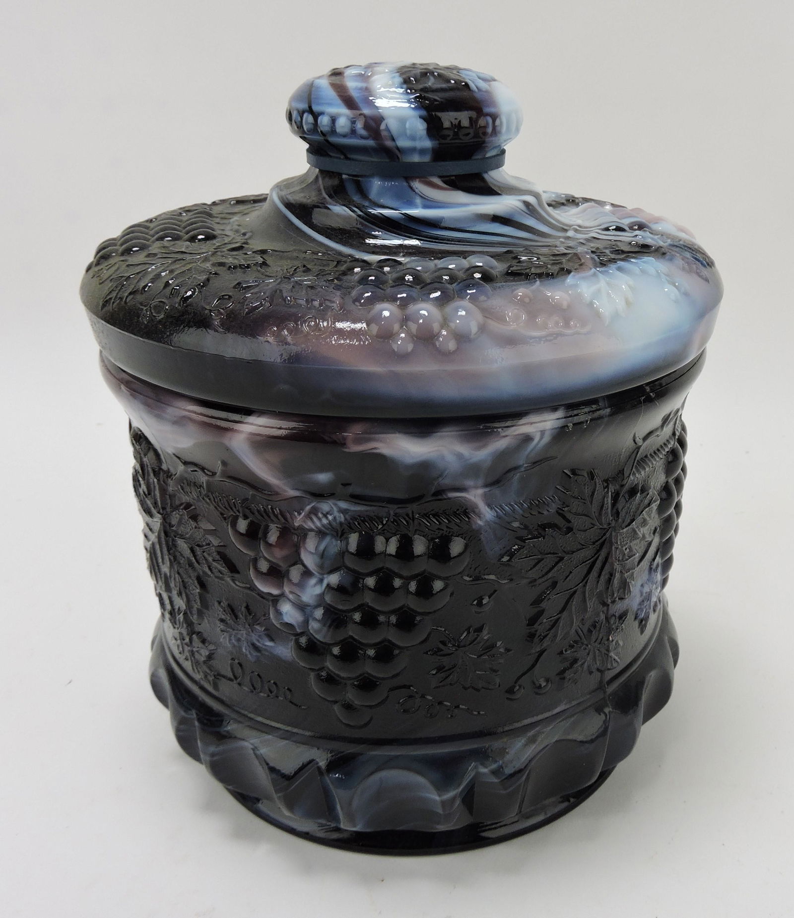 Fenton purple slag grape humidor (1 of 1)