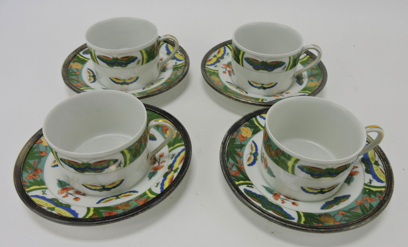Limoges porcelain set of 4 butterfly (1 of 2)