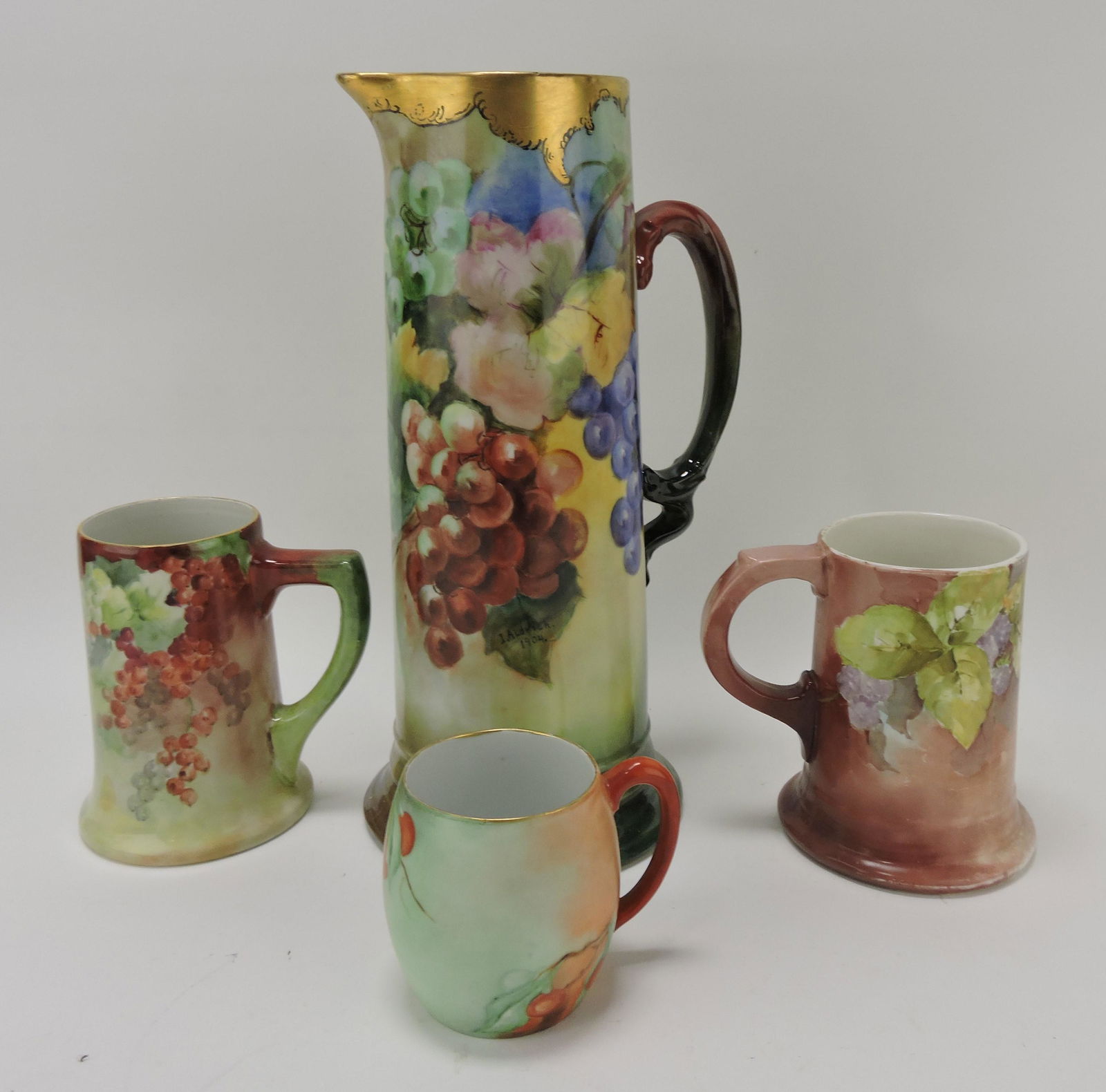 J.P. Limoges grape tankard 13 1/2", (1 of 1)