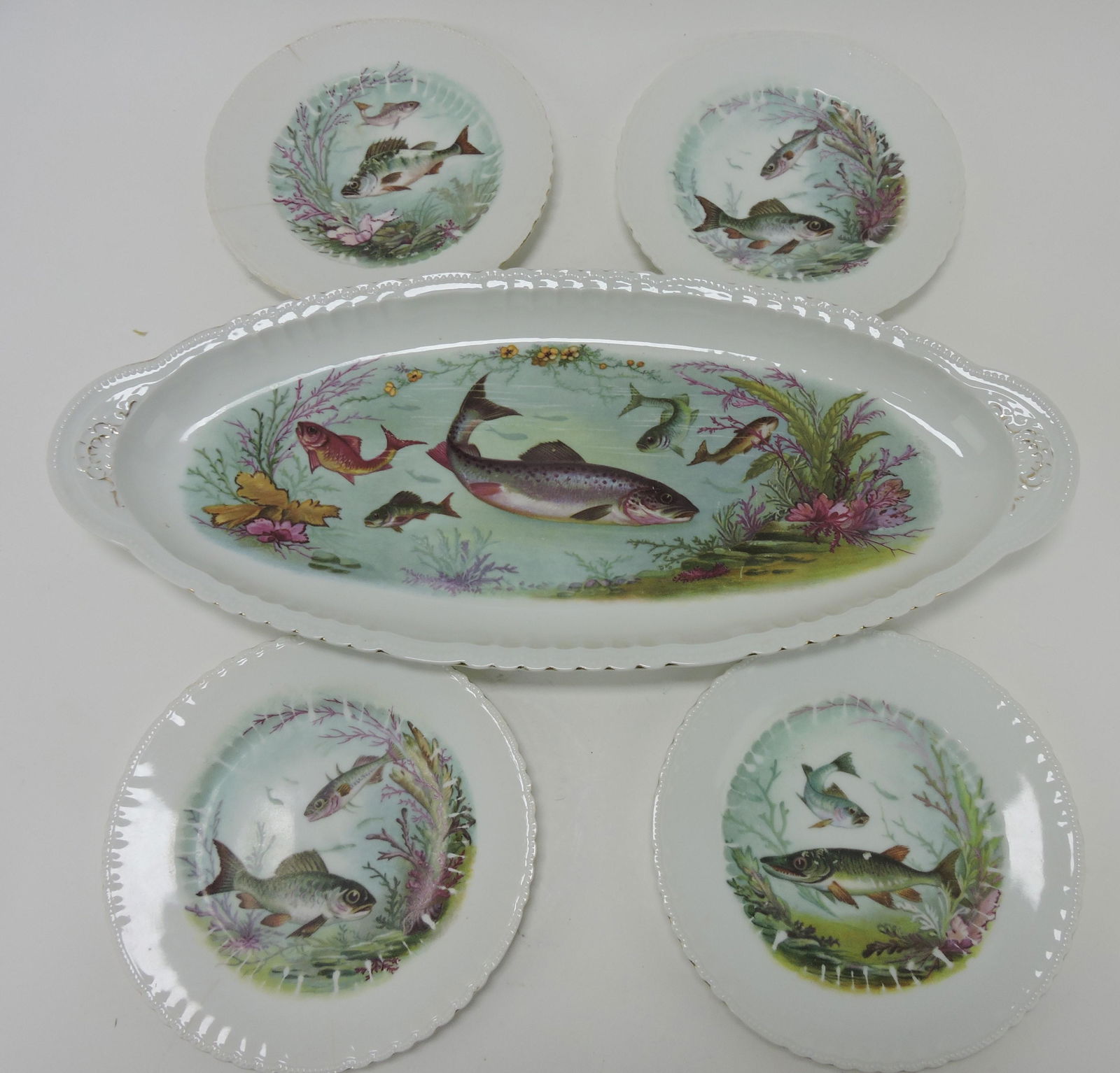 Victoria Austria 5 pc fish service, (1 of 1)