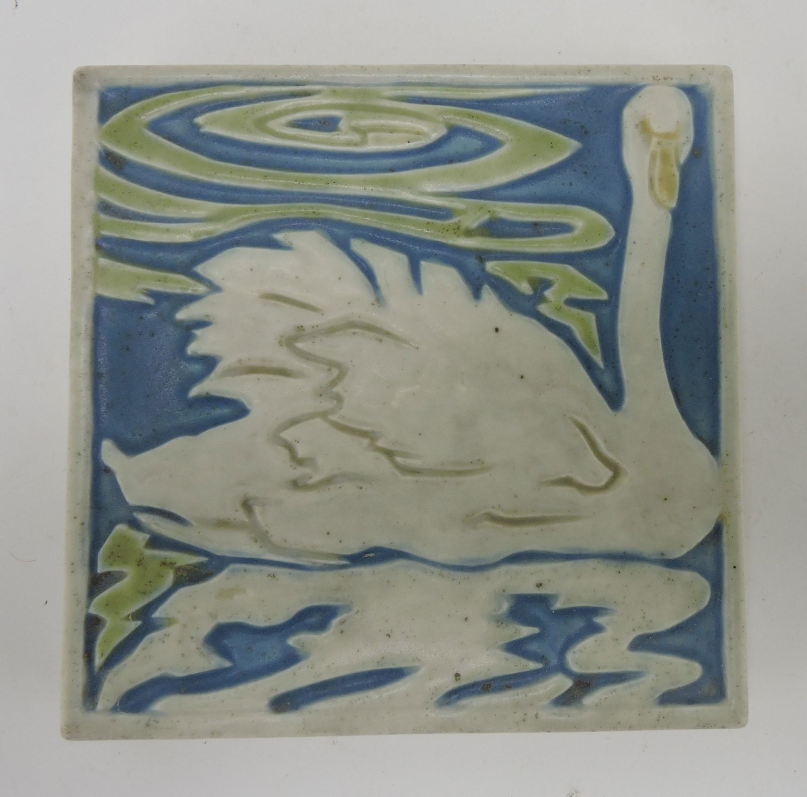 Rookwood Art Pottery swan trivet, (1 of 2)