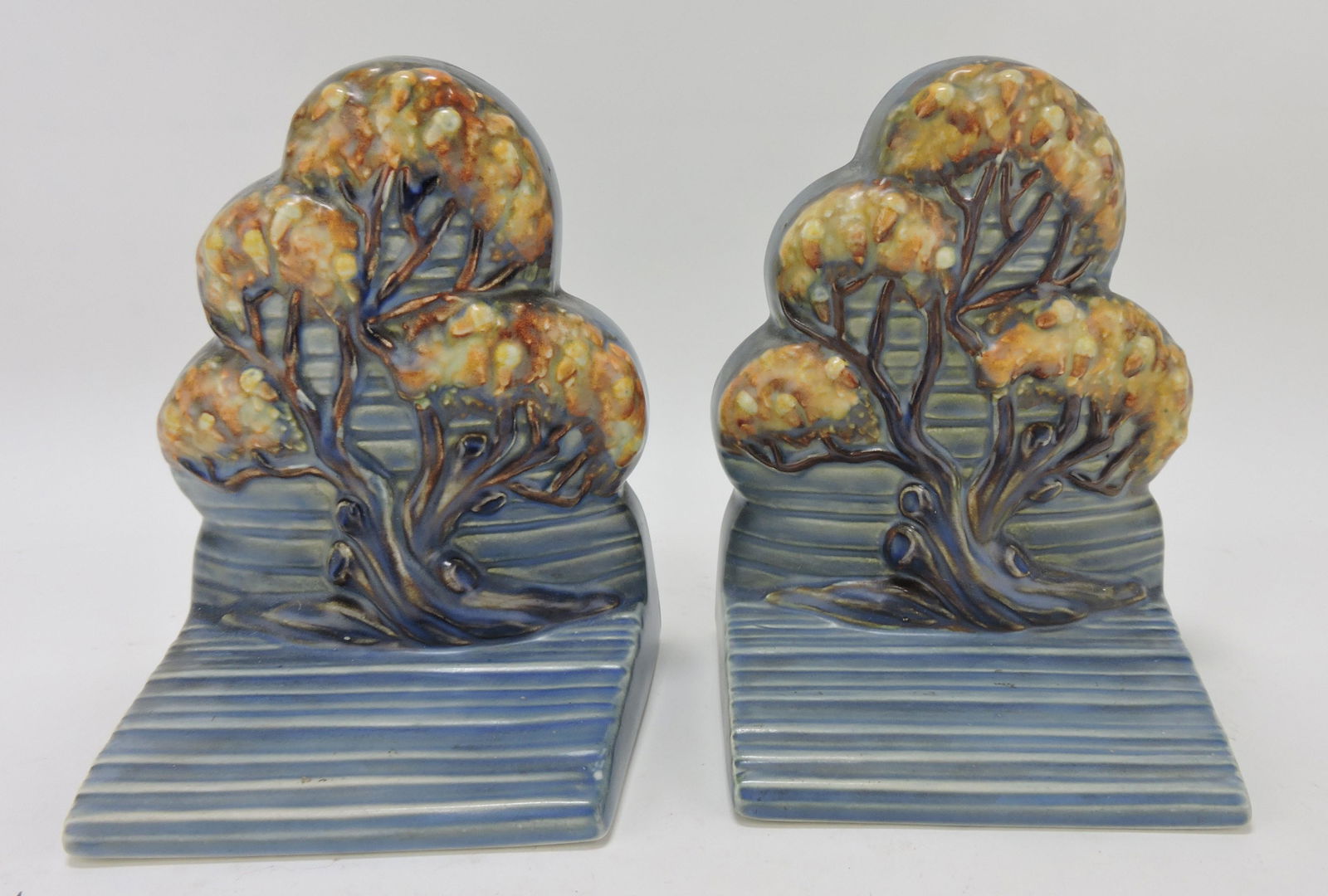 Carlton Ware pair of blue Ming Tree (1 of 2)