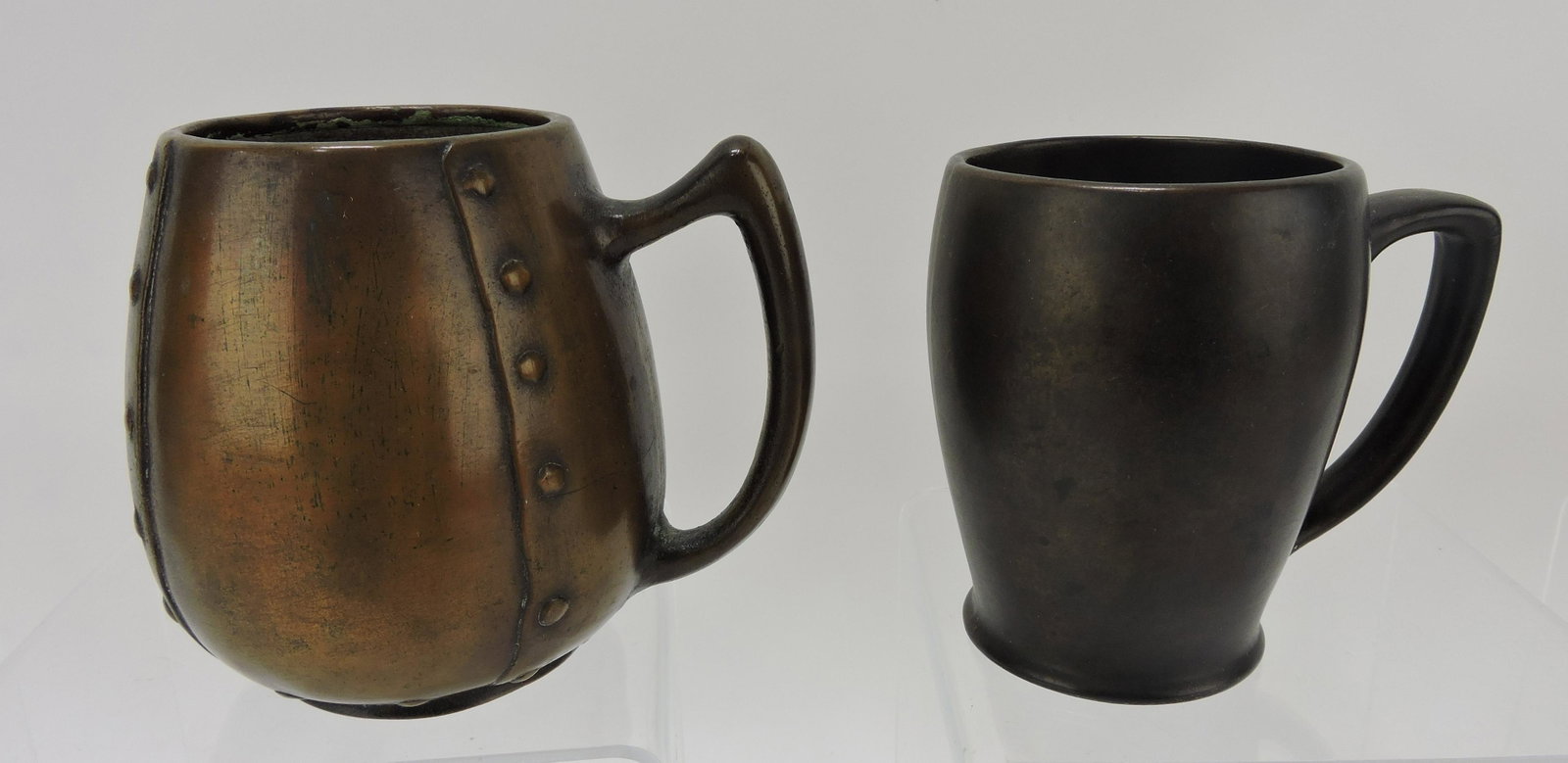 Clewell copper clad pottery lot of: 2 mugs