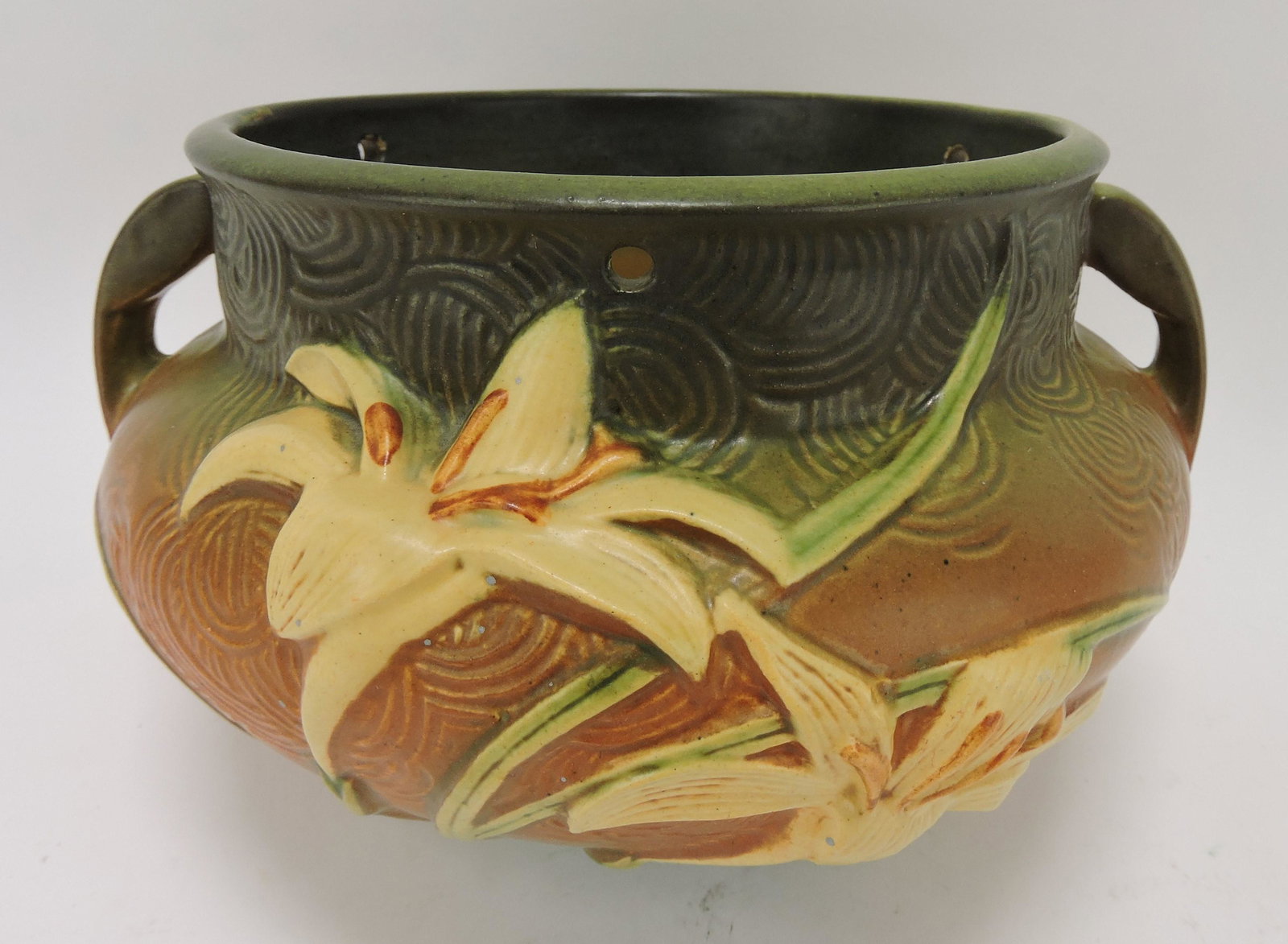 Roseville brown zephyr lily hanging: planter, nick