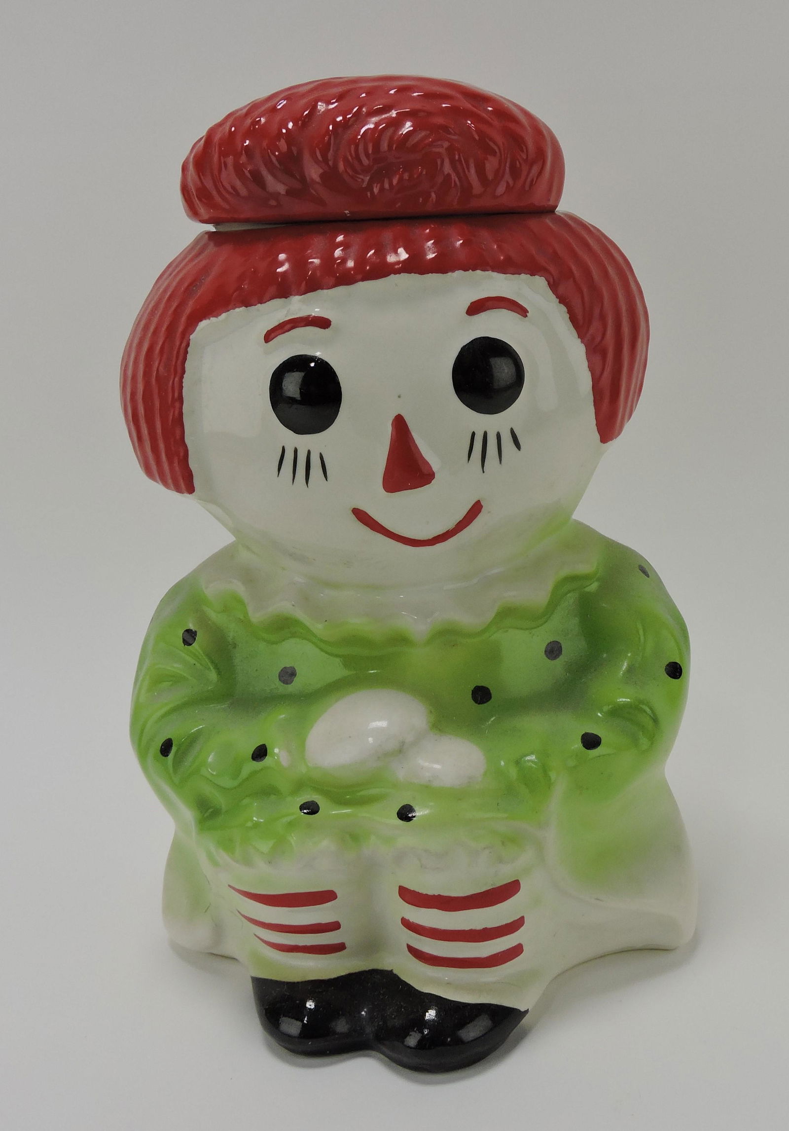 McCoy Raggedy Ann cookie jar;: Flower Family Collection