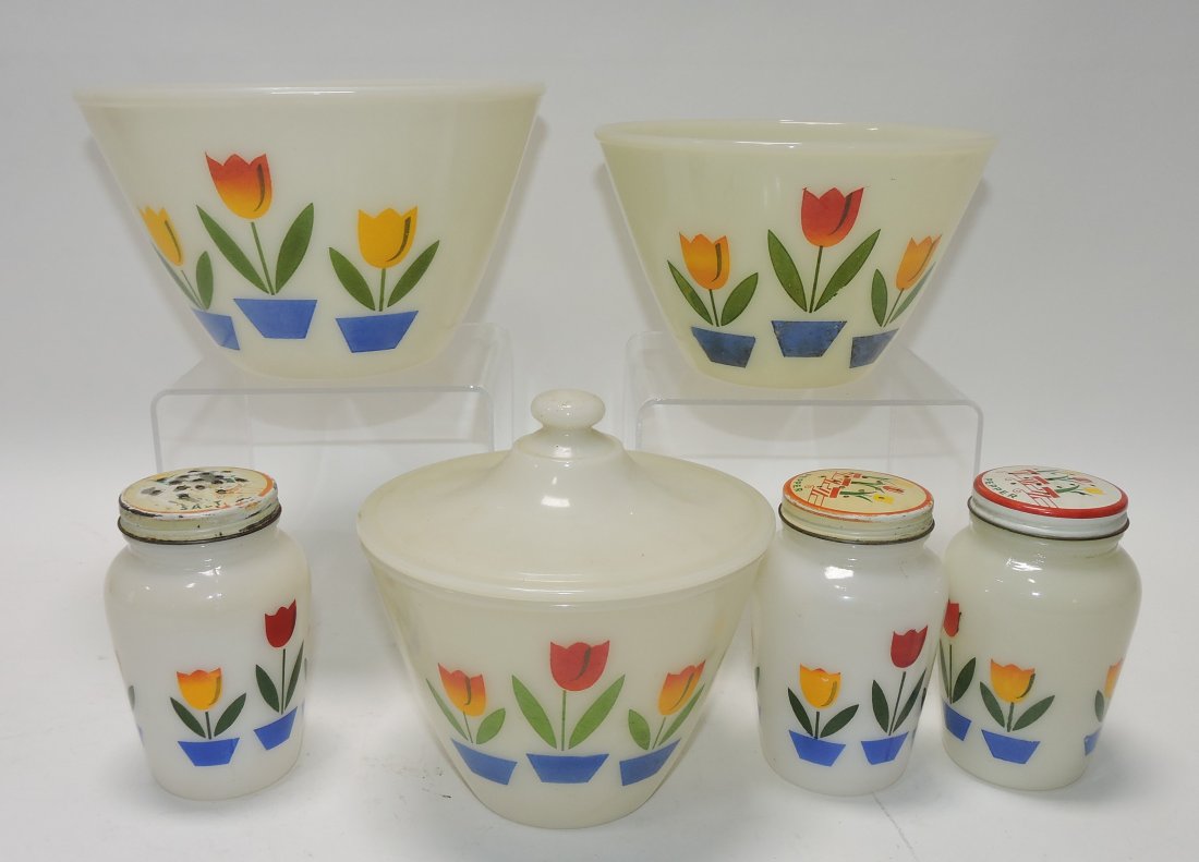 Fire King lot of 6 tulip pieces - (1 of 1)