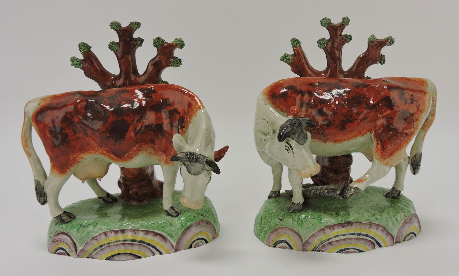 Staffordshire Pearlware pair of cow (1 of 2)