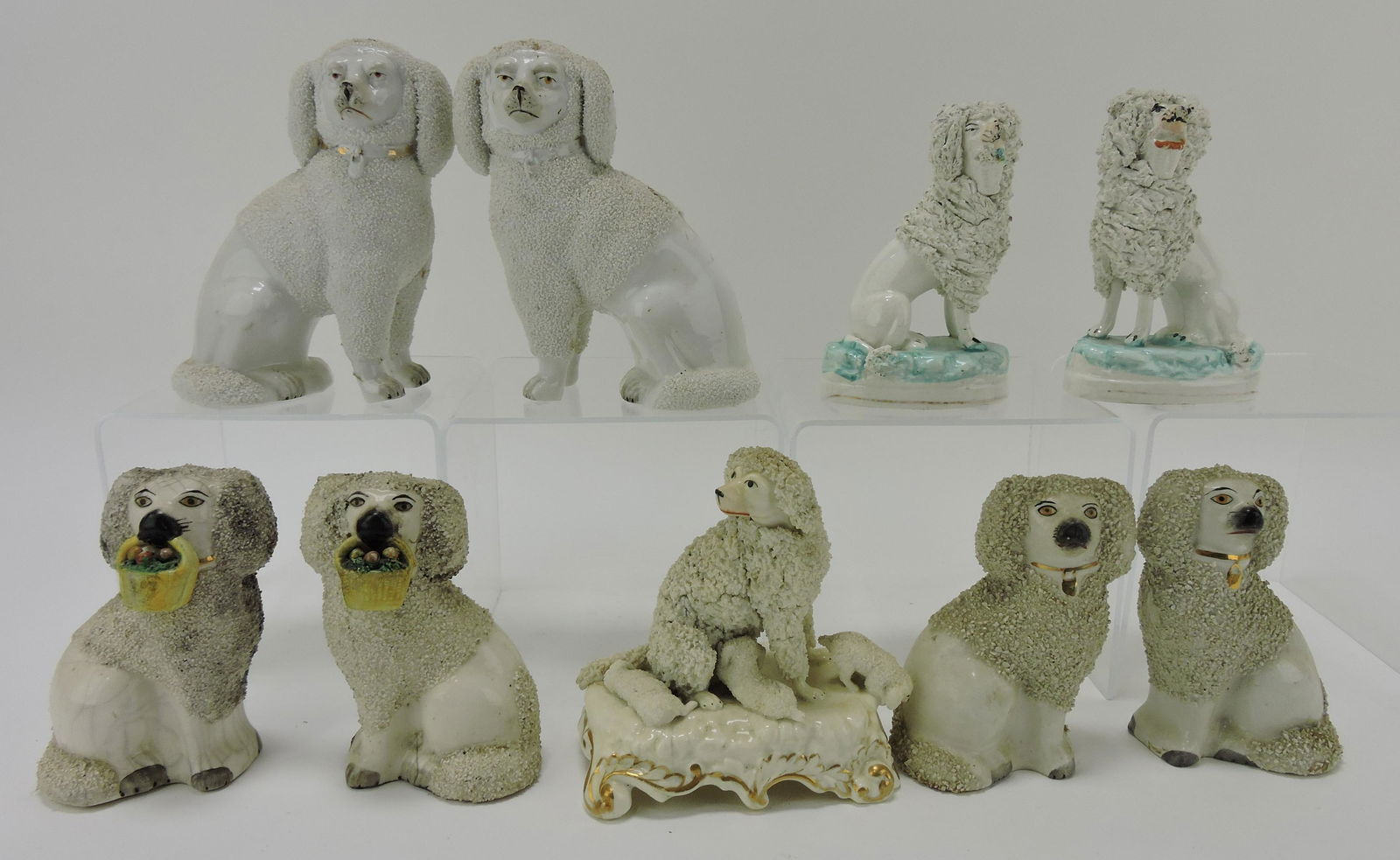 Staffordshire lot of 7 poodle figures, (1 of 1)