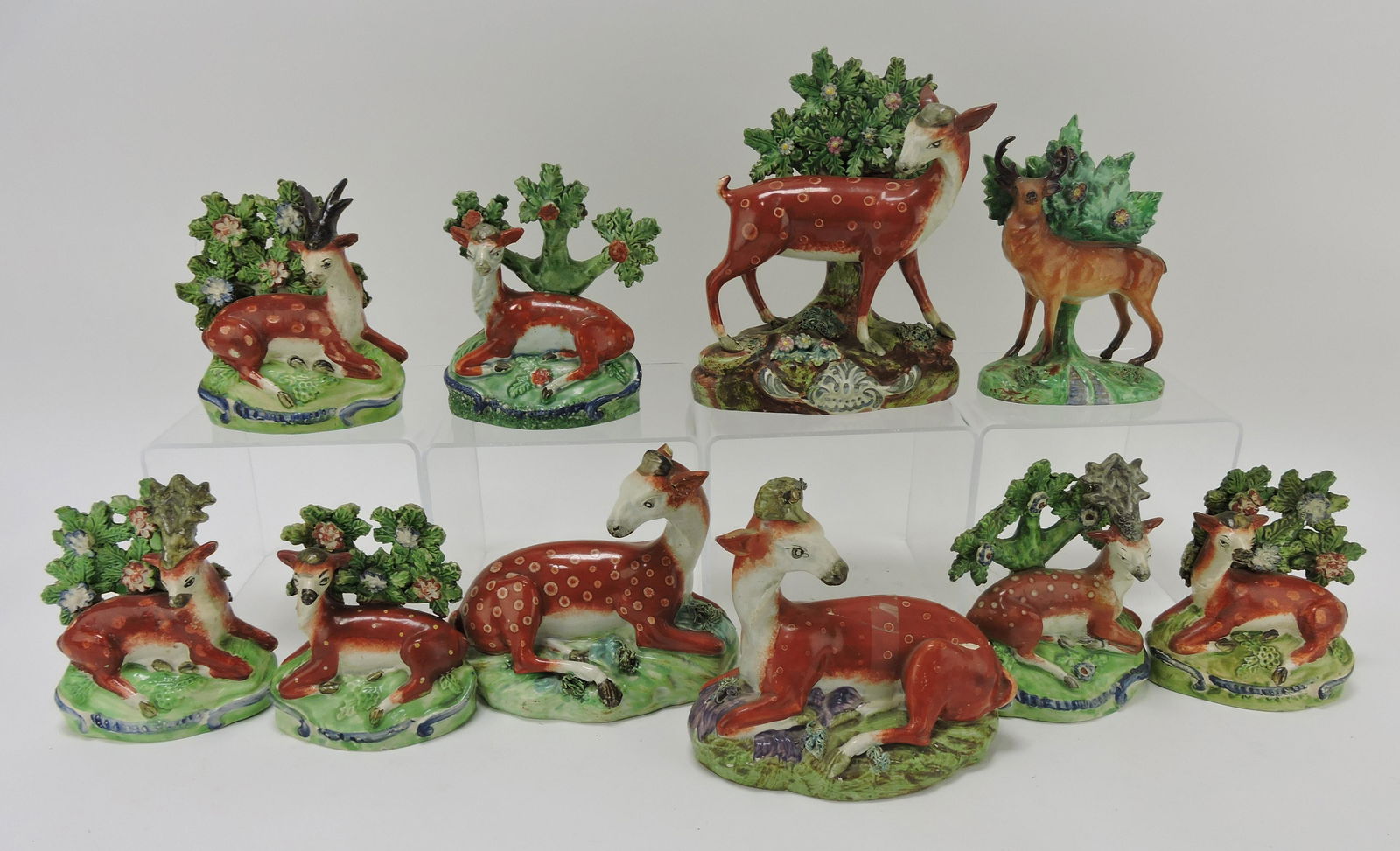 Staffordshire lot of 10 deer figures, (1 of 1)