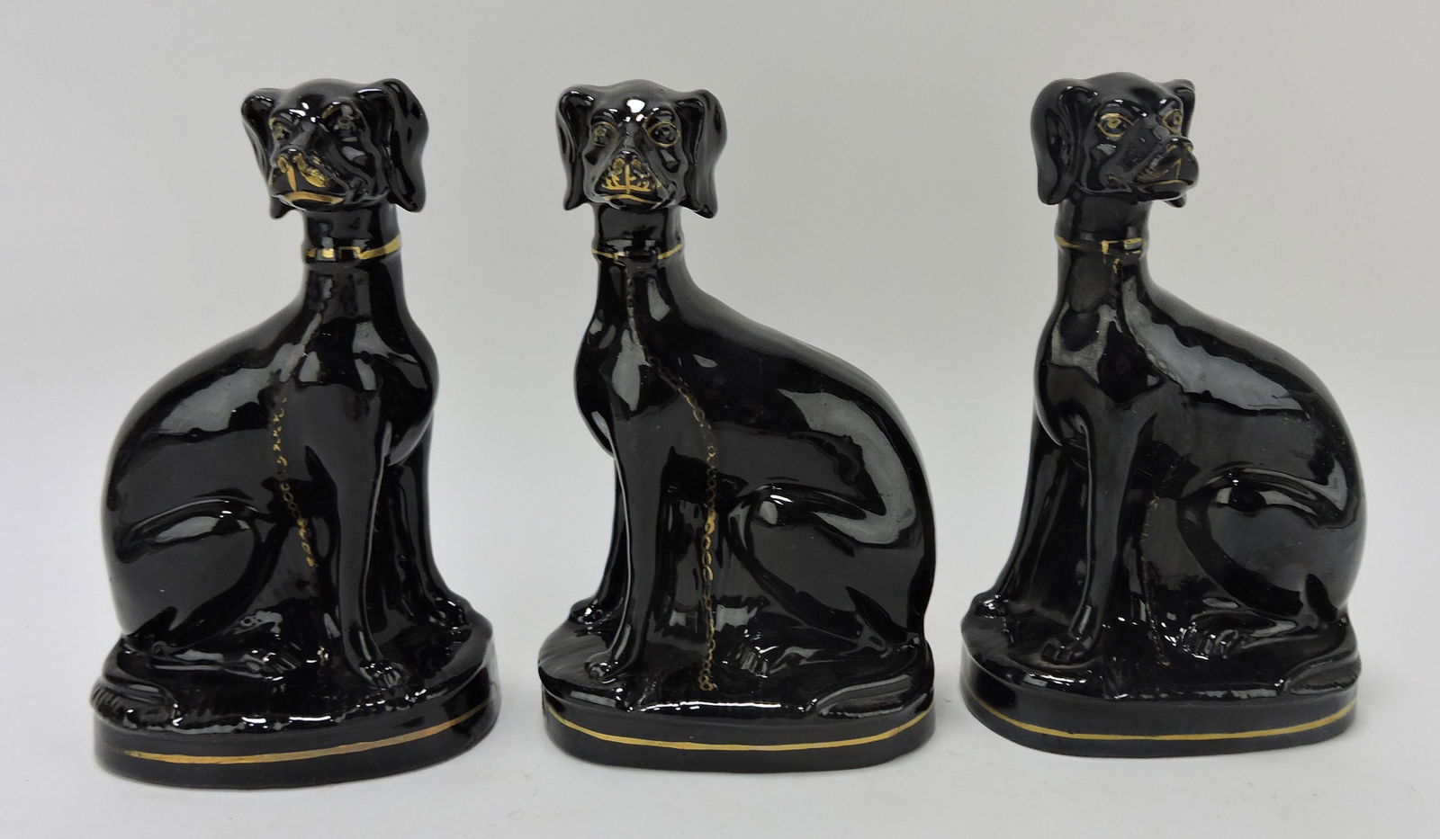 Staffordshire lot of 3 black Jackfield (1 of 1)