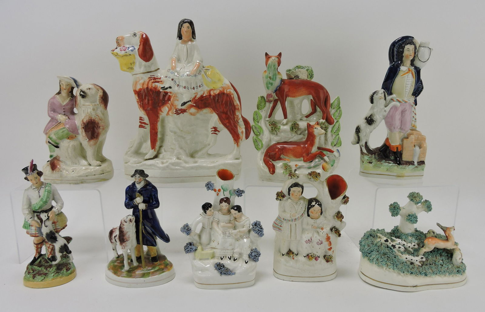 Staffordshire lot of 9 assorted figures (1 of 1)