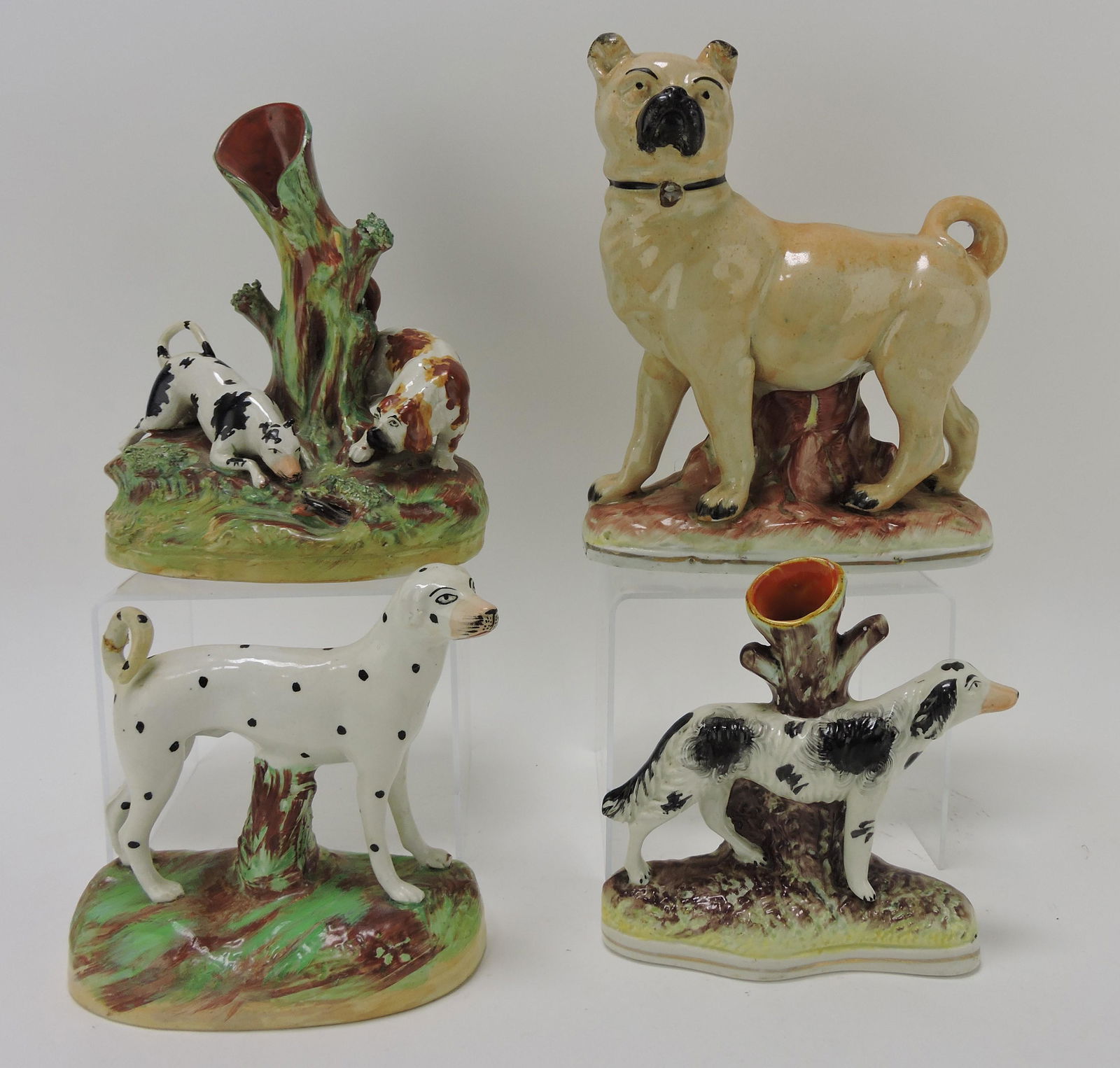 Staffordshire lot of 4 dog figures and (1 of 1)