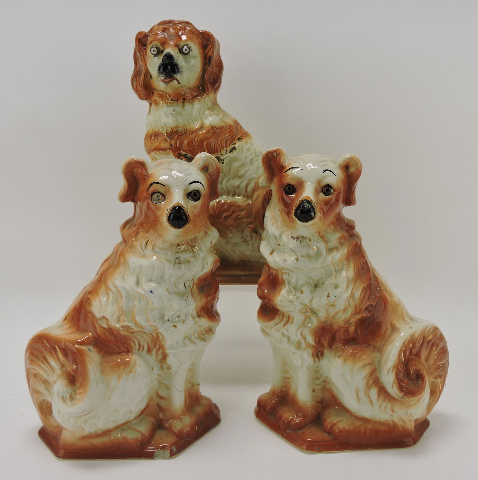 Staffordshire lot of 3 dog figures, 13", (1 of 1)