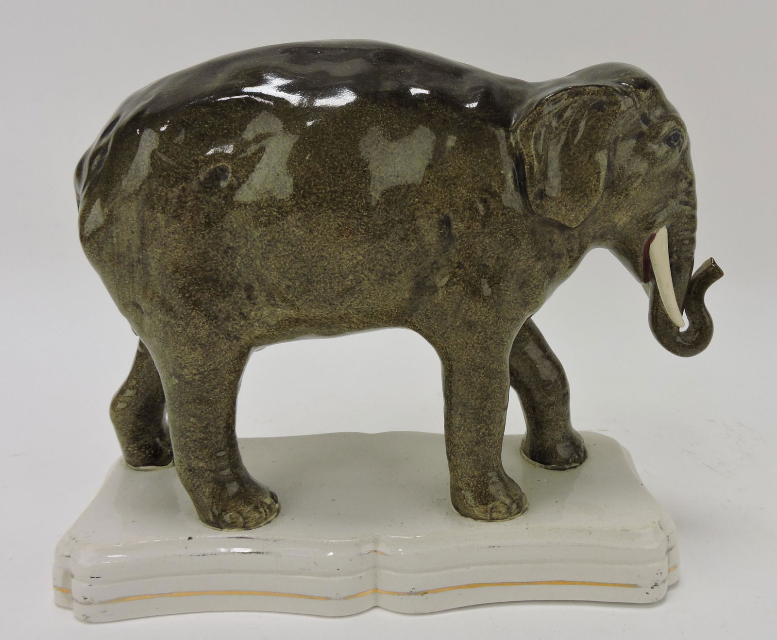 Staffordshire rare figure of an elephant, (1 of 3)