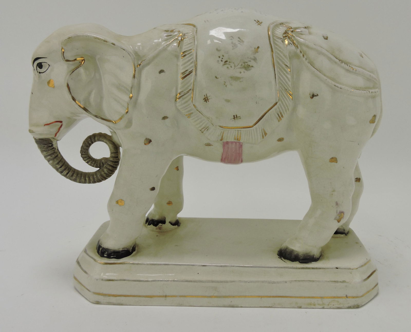 Staffordshire rare white elephant on (1 of 3)