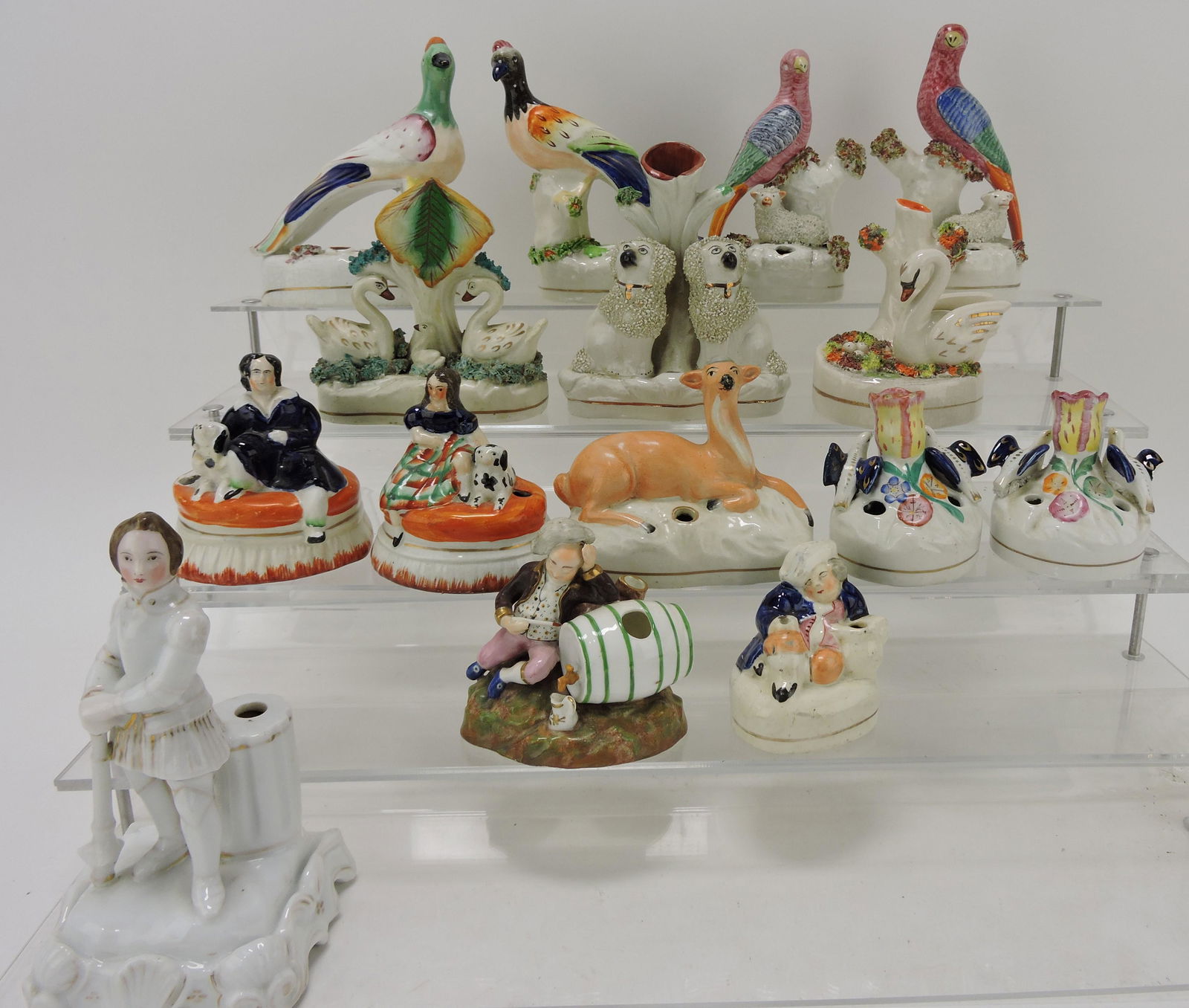 Staffordshire lot of 15 pen holders, (1 of 1)