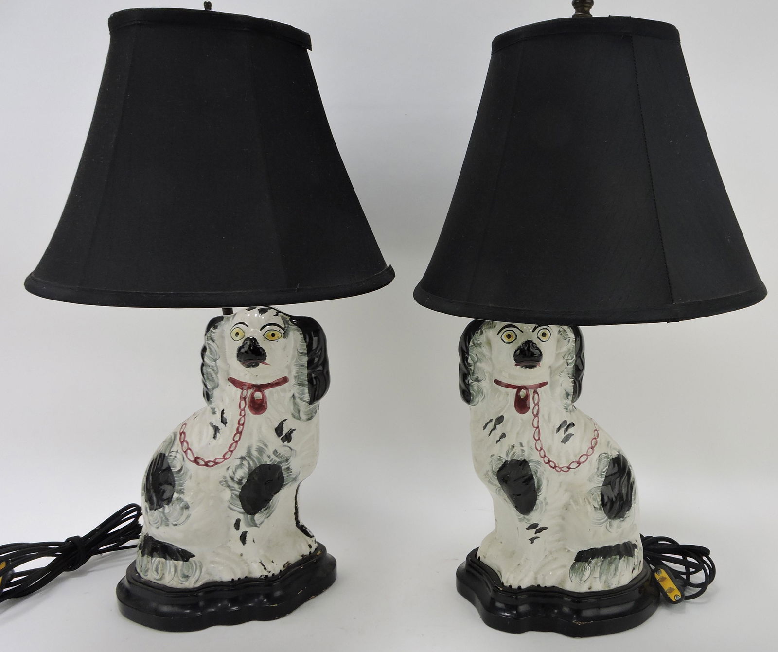 Staffordshire pair of large black and (1 of 2)