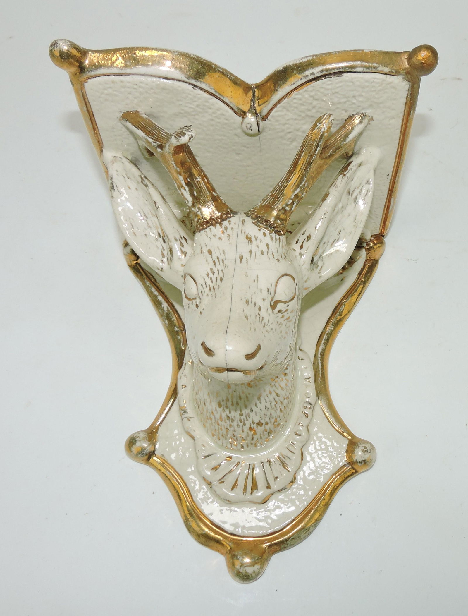 Staffordshire stag wall bracket shelf, (1 of 2)